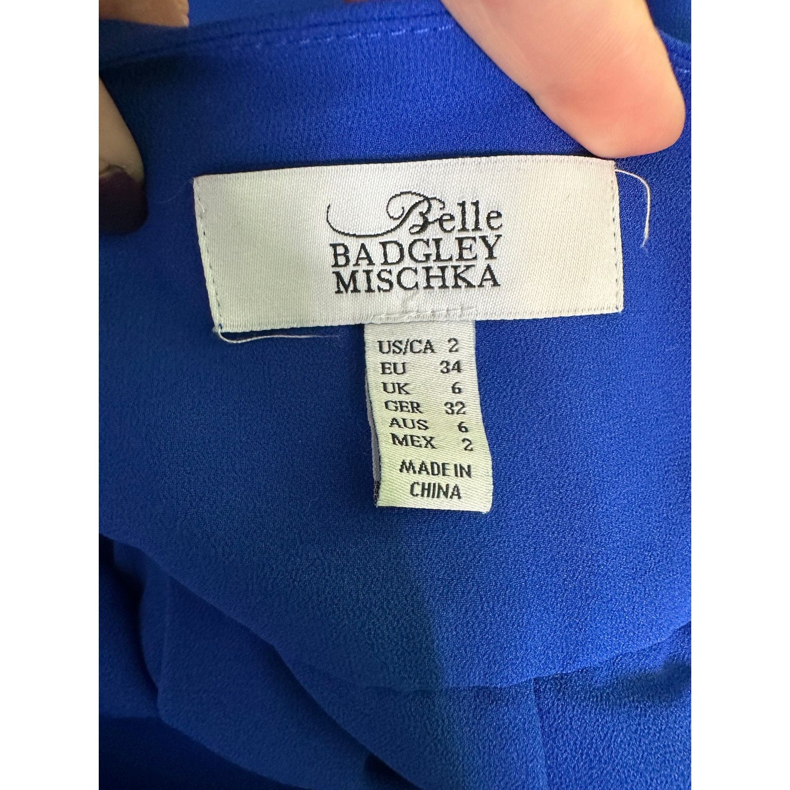 Badgley Mischka Badgley Mischka Blue X-Back Formal Chiffon Maxi Dress size 2 Size XS / US 0-2 / IT 36-38 - 3 Thumbnail