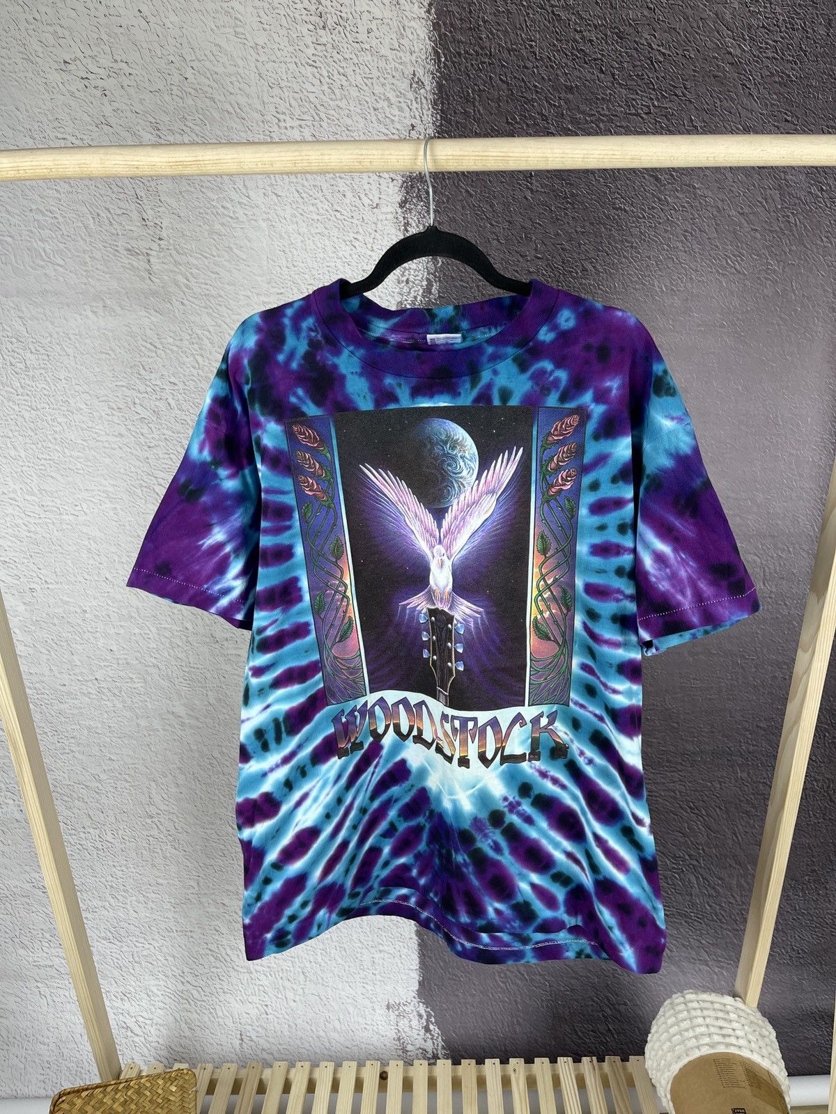 Woodstock vintage 90s Anvil made in USA tie dye rare tee