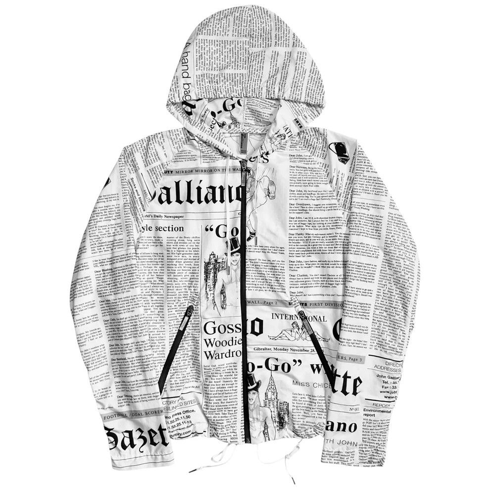 トップス archive John Galliano news paper hoodie John Galliano Newspaper Print Cartoon Hoodie – agastopiastore