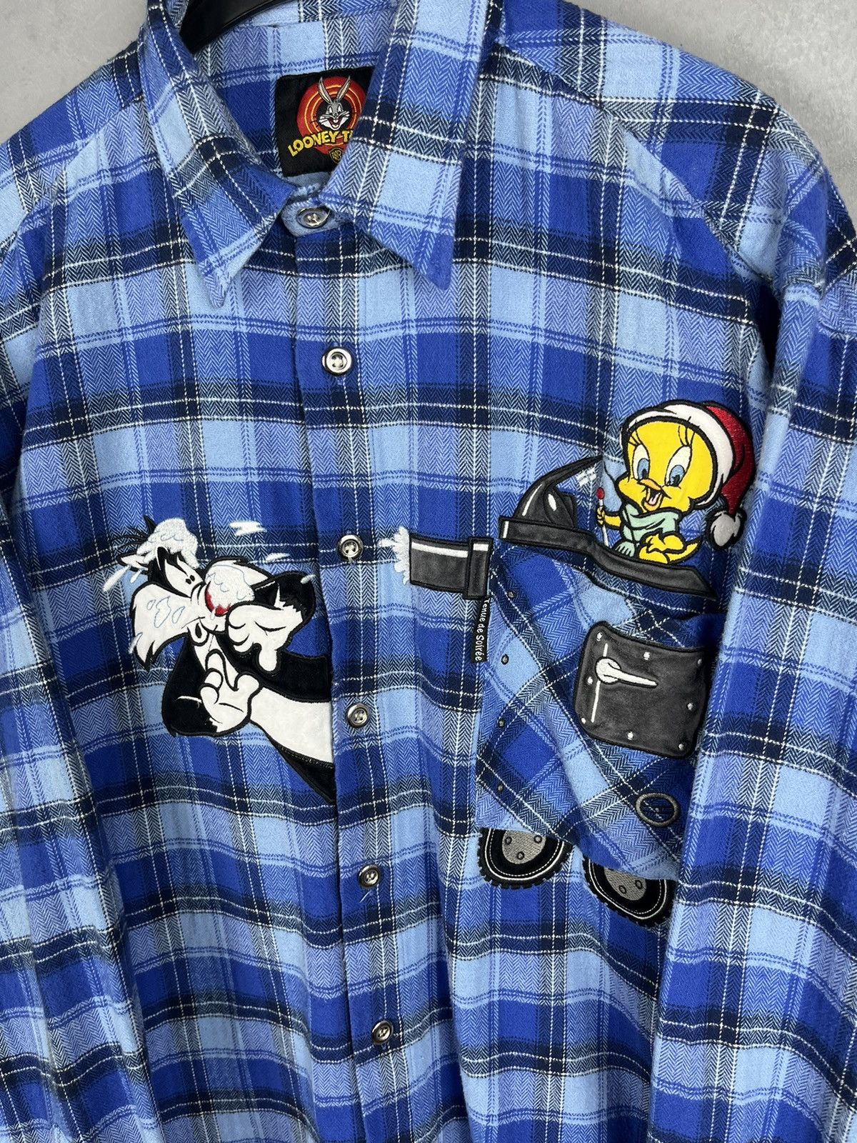 Vintage × Warner Bros Looney Tunes Shirt Button Up Flannel Merrie Melodies Size US XL / EU 56 / 4 - 4 Thumbnail