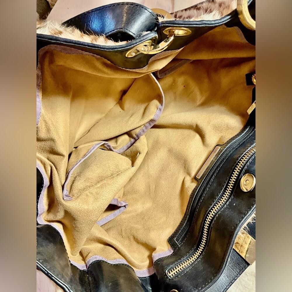 Jimmy Choo Jimmy Choo Large Alex Fur Satchel/ Leopard Size ONE SIZE - 5 Thumbnail