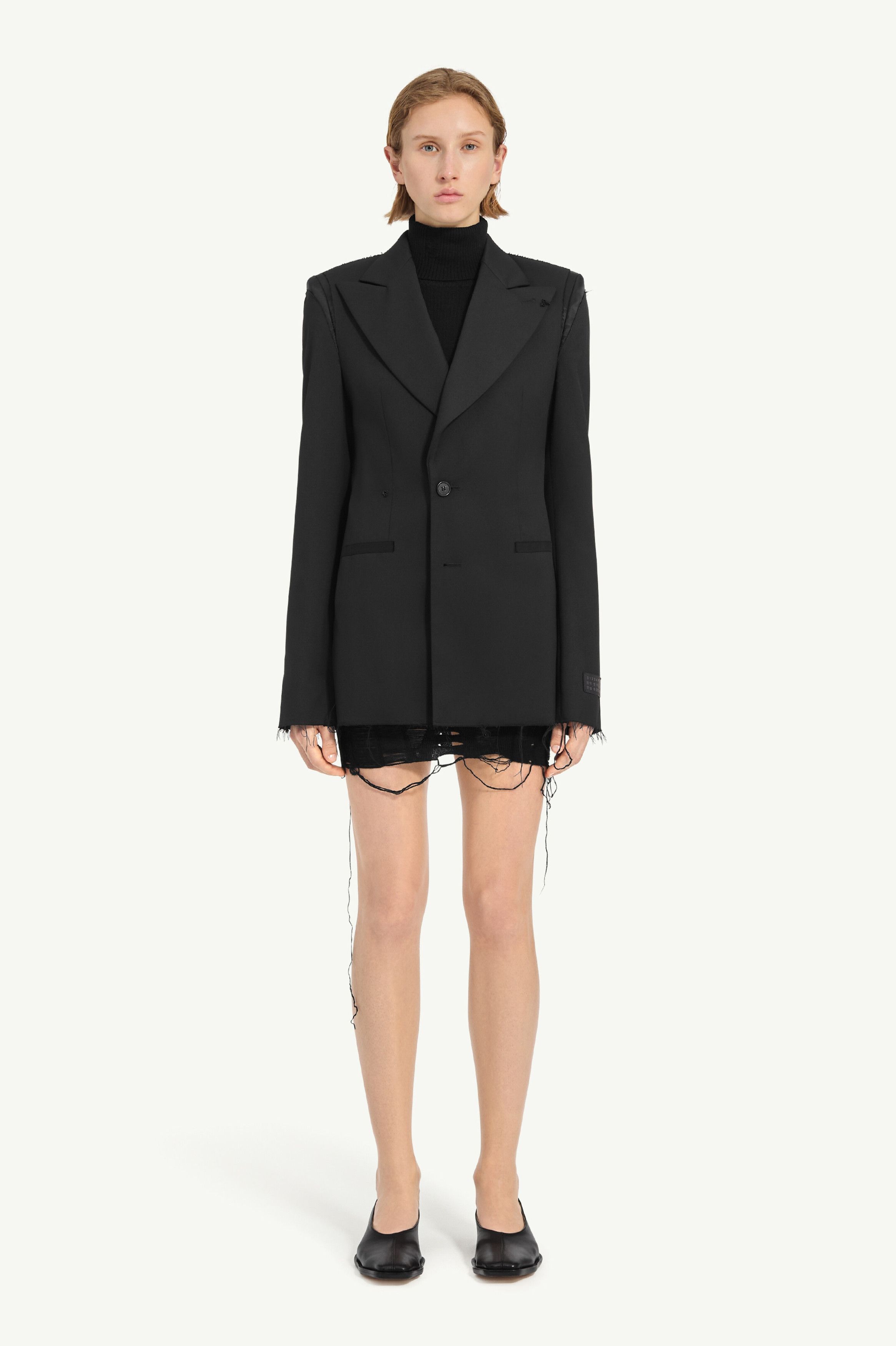 Maison Margiela oc11z0925 Raw Cut Off Centre Blazer in Black Size M / US 6-8 / IT 42-44 - 2 Thumbnail
