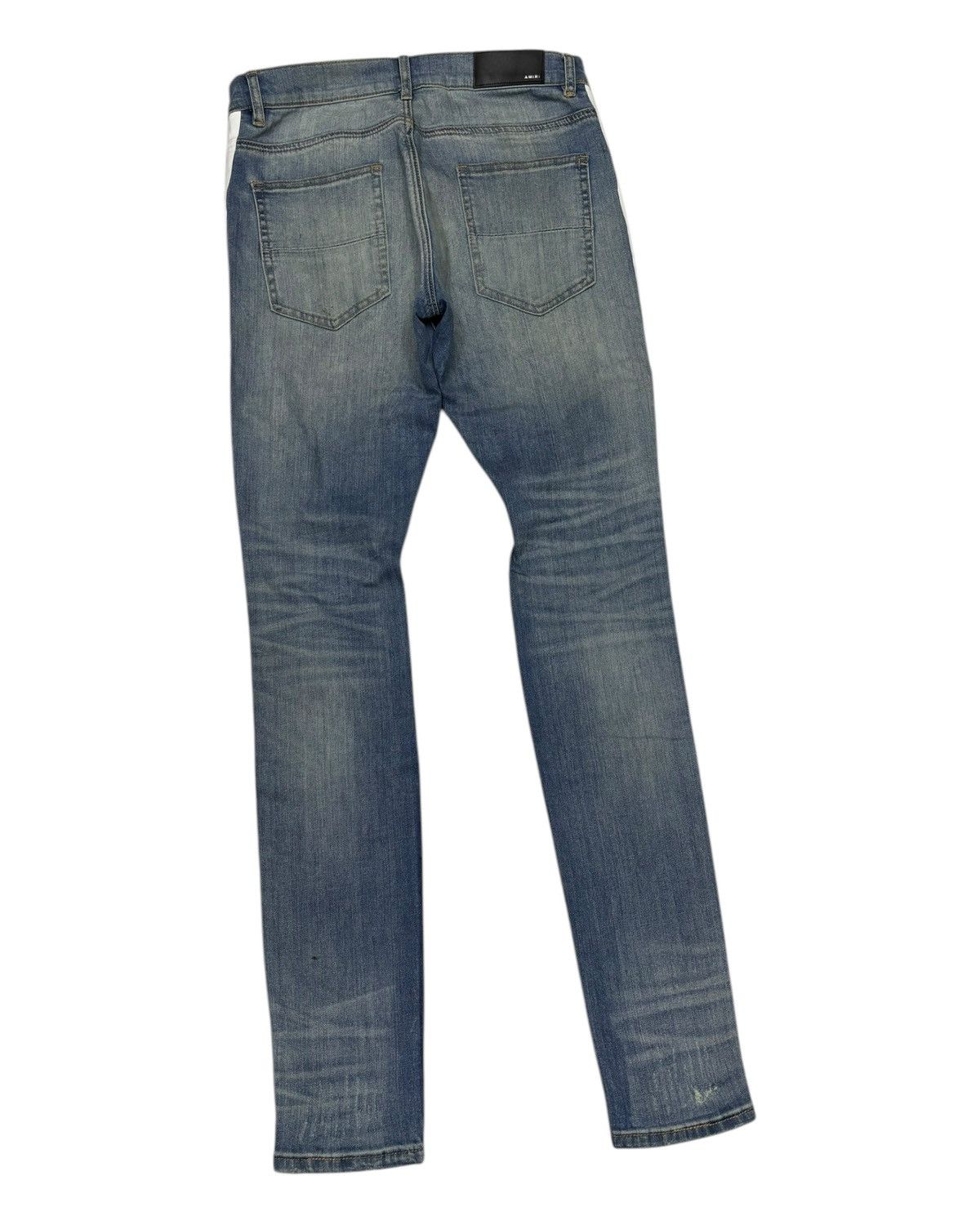 Amiri Amiri White Stripe Blue Denim Jeans Size US 32 / EU 48 - 4 Thumbnail