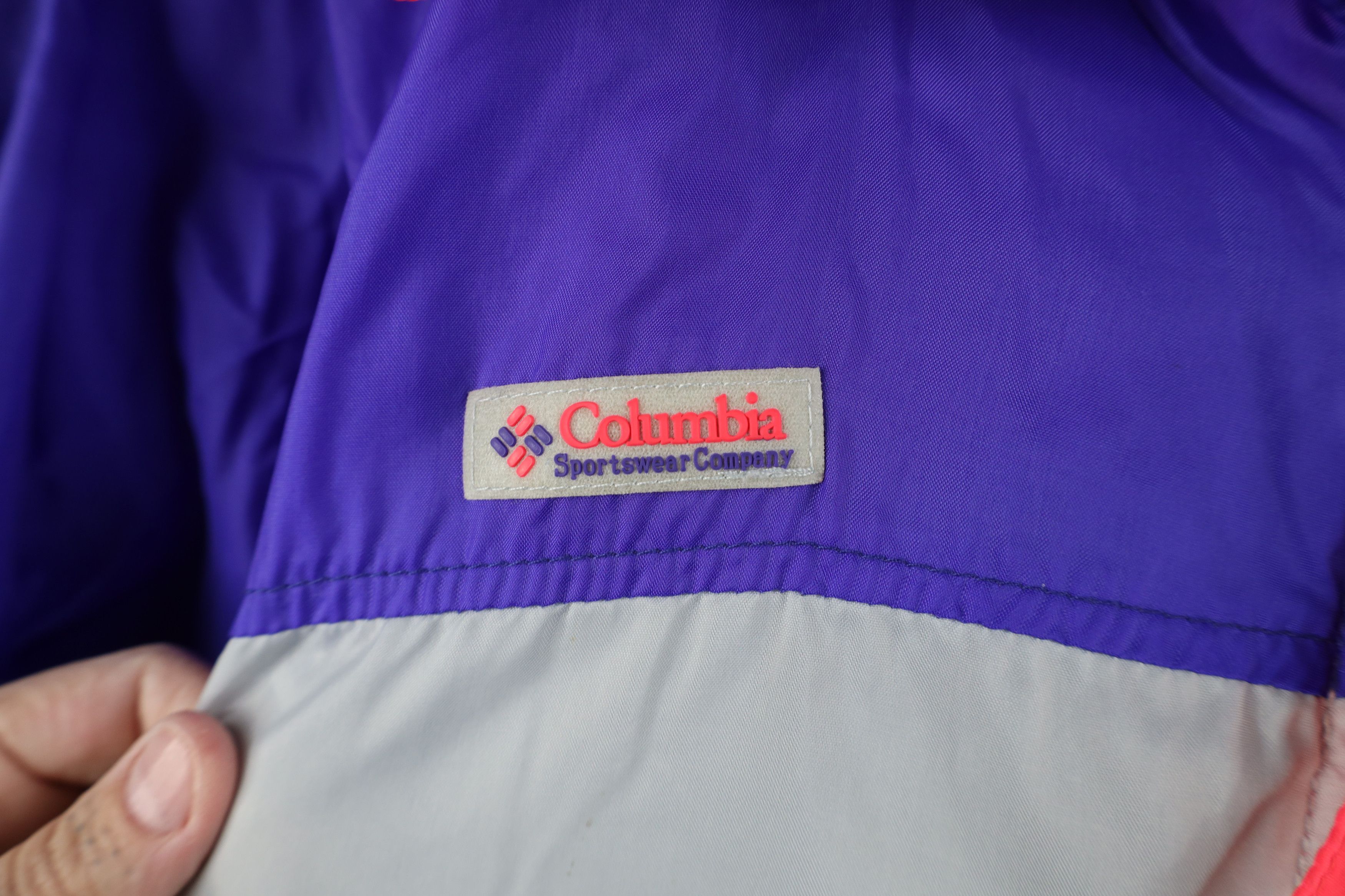 Columbia Vintage 80s 90s Columbia Block Hooded Windbreaker Jacket Size US M / EU 48-50 / 2 - 4 Thumbnail