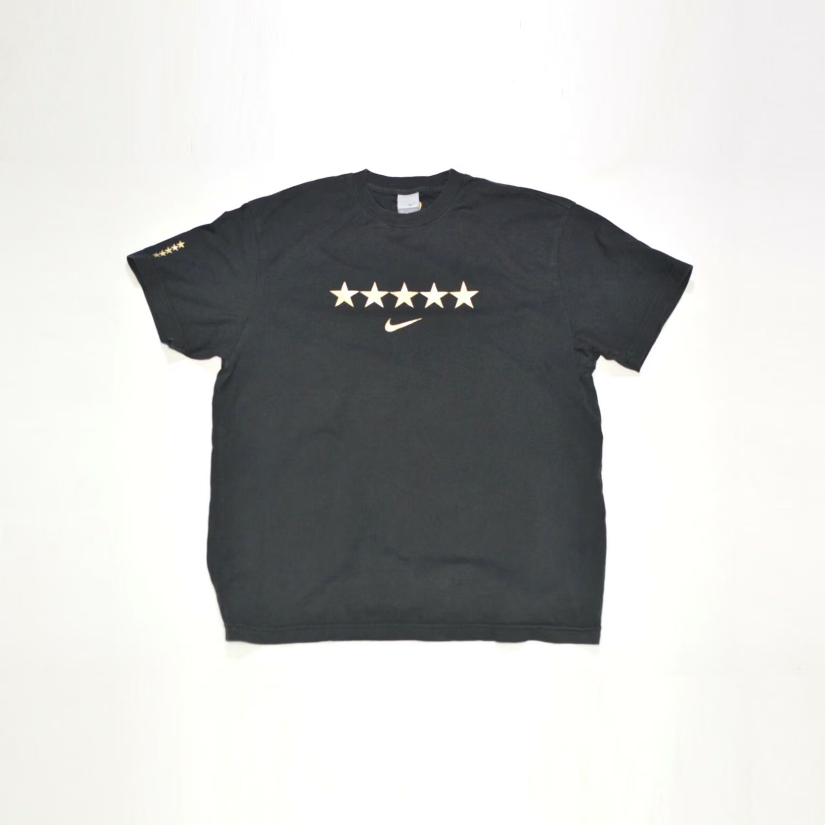 Nike Nike Vintage 5 Stars Center Swoosh T-Shirt Tee Black XL Men - 90s Stars Made in Turkey Size US XL / EU 56 / 4 - 2 Thumbnail