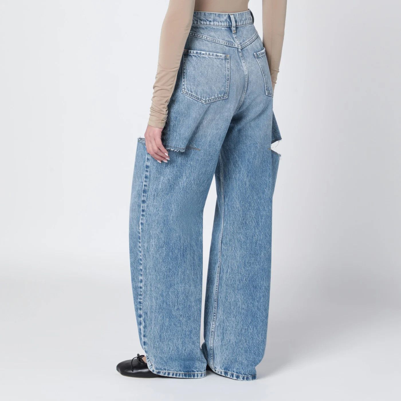 Maison Margiela o1d2blof0426 Jeans with Drawstrings in Light Blue Size 26" / US 2 / IT 38 - 4 Thumbnail