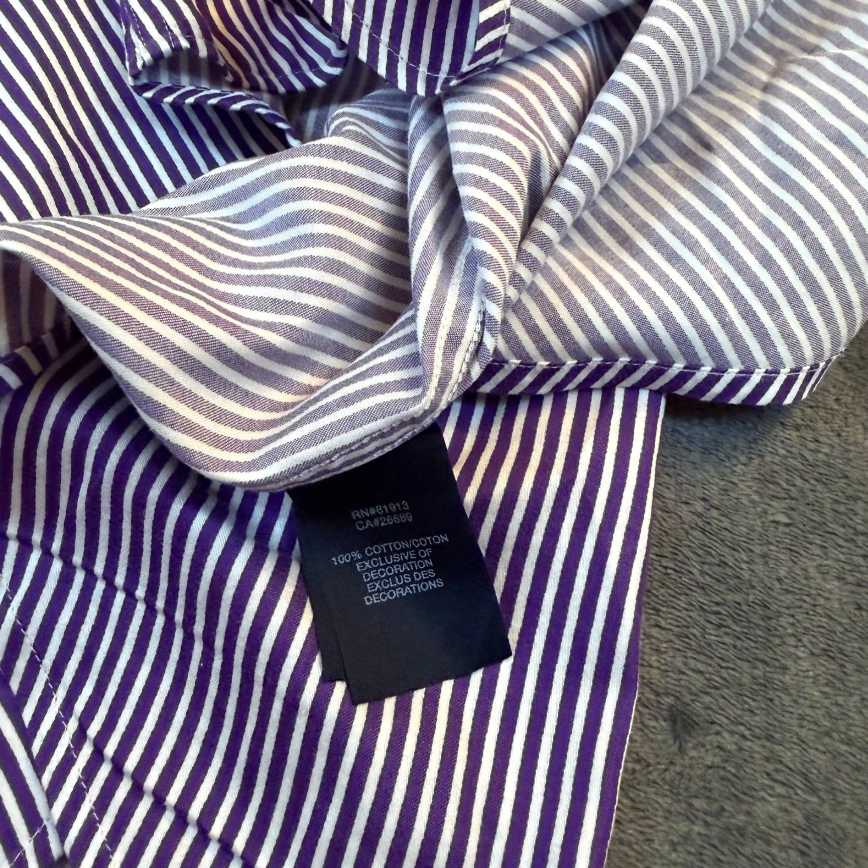Robert Graham VINTAGE? Robert Graham Shirt Shirt Button-Up Striped Purple White Long Sleeve Button-Down Cotton Mens XL Classic Collar Size US XL / EU 56 / 4 - 6 Thumbnail