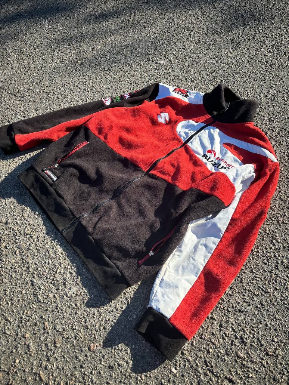 Japanese Brand × Vintage Vintage Y2K Suzuki full zip fleece Racing Motosport Size US XL / EU 56 / 4 - 2 Thumbnail