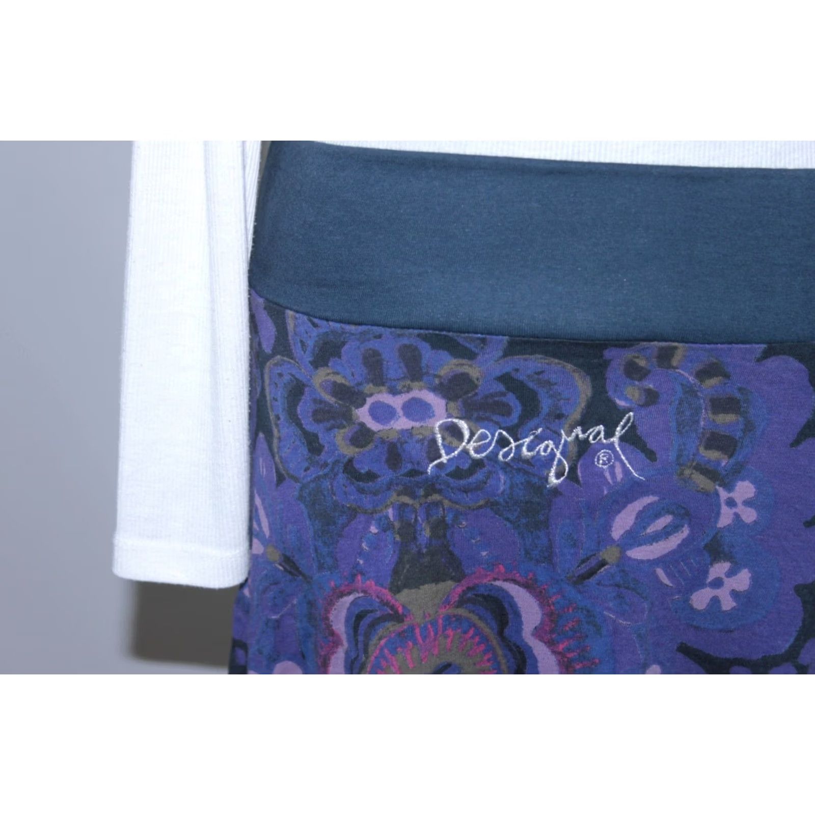 Desigual Desigual Skirt M Womens Midi Cotton Blue Skirt Size 32" / US 10 / IT 46 - 5 Thumbnail