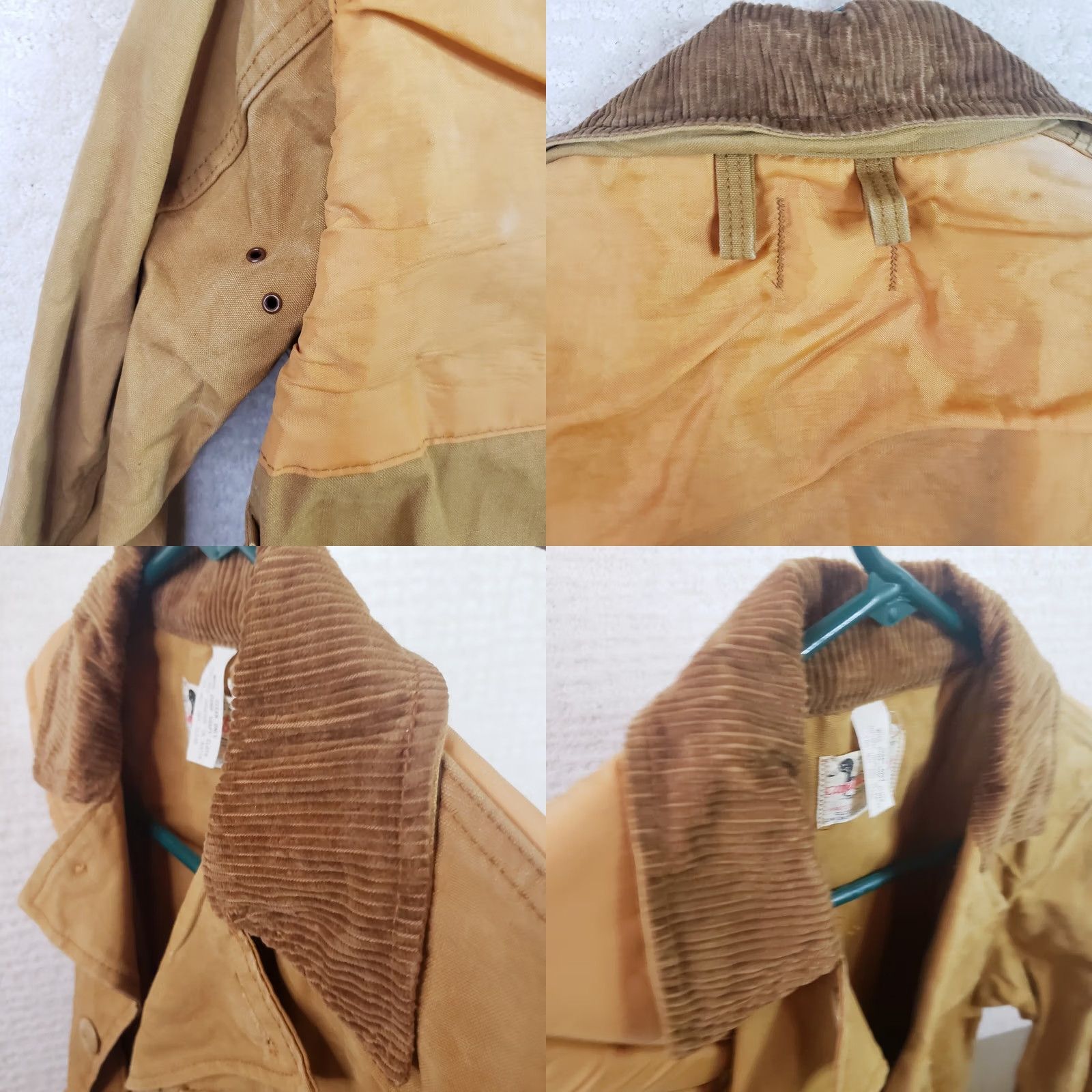 Vintage VINTAGE Canvasback Jacket Overcoat Hunting Coat with Game Bag Men Small Tan Beige Pockets Corduroy Collar Mid-Length 70s-80s Size US S / EU 44-46 / 1 - 10 Thumbnail