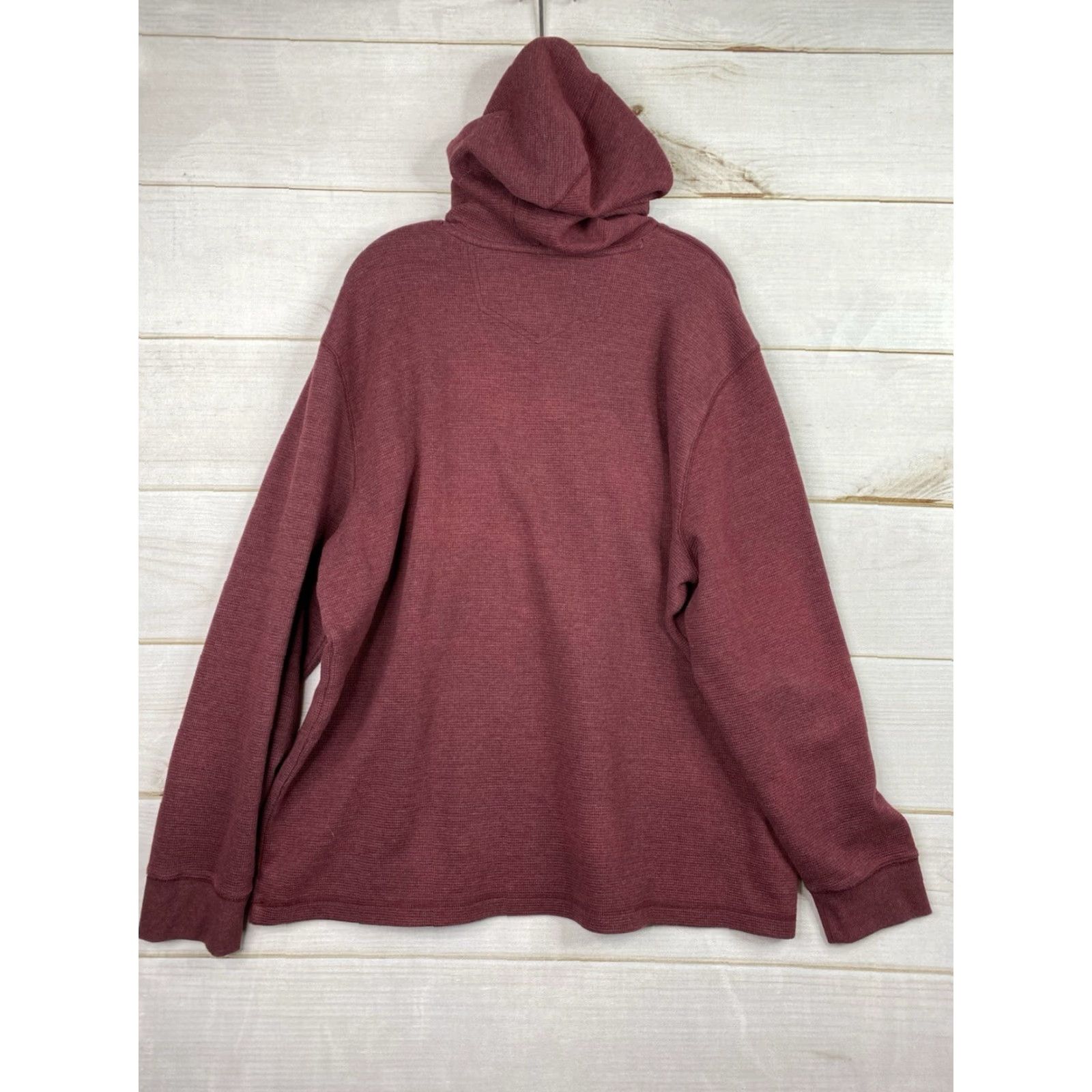 Eddie Bauer Eddie Bauer Mens Knit Waffle Hooded Shirt Red 2XL Thermal Hoodie Shirt Hooded Pullover Casual Outdoor/Walking Men Size US XXL / EU 58 / 5 - 8 Thumbnail