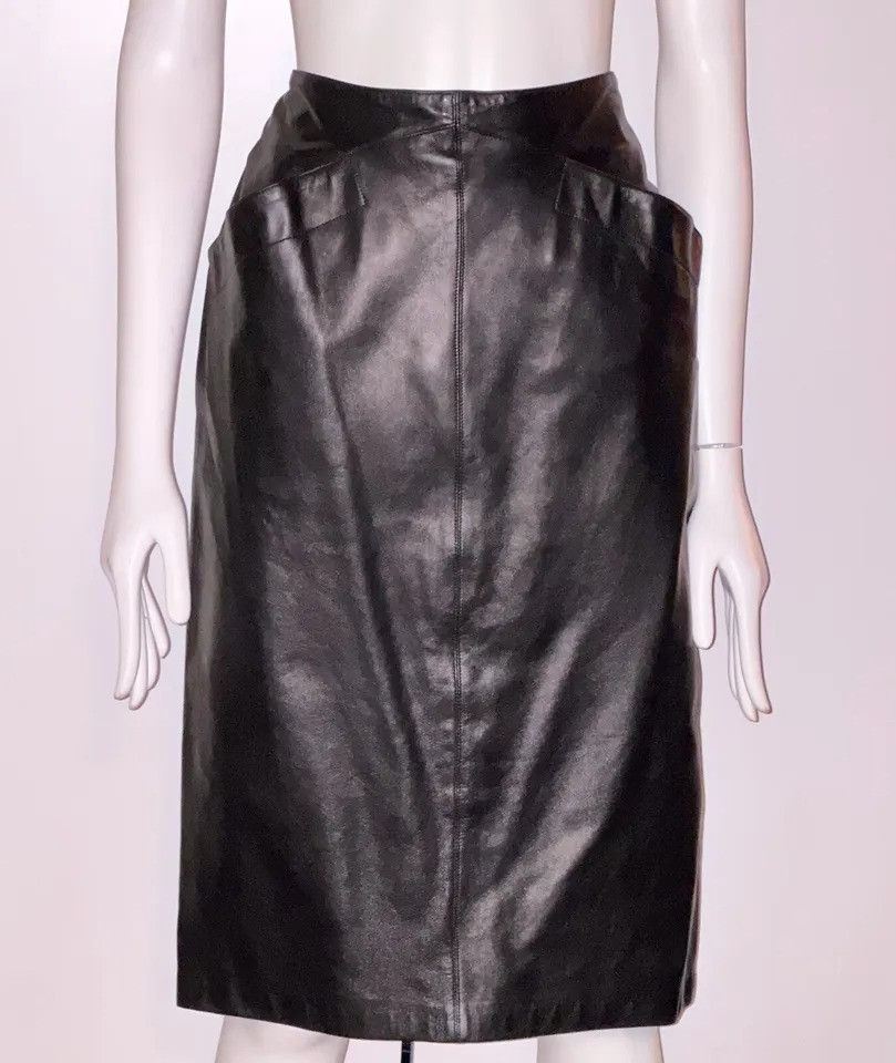 Claude Montana CLAUDE MONTANA POUR IDEAL CUIR Iconic Leather Coat Skirt Set Size M / US 6-8 / IT 42-44 - 16 Thumbnail