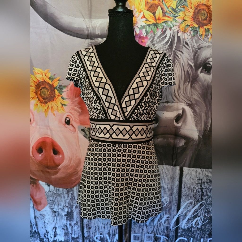 non Y2k Original Vintage Dress Barn Black and White Top Size M / US 6-8 / IT 42-44 - 1 Thumbnail
