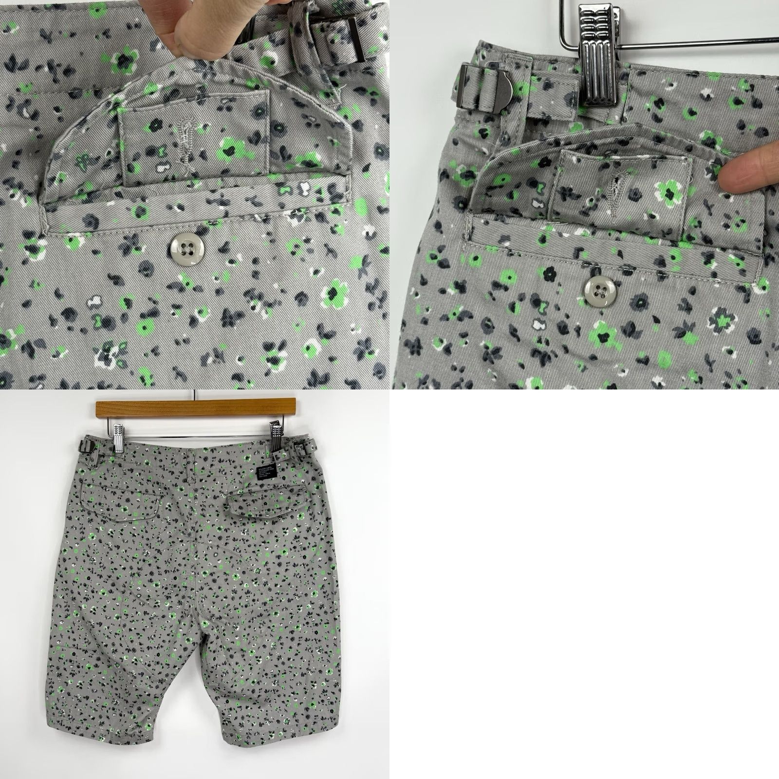 Vintage Stüssy Shorts Mens 32 Grey Floral Bermuda Cotton 10” Inseam Size US 32 / EU 48 - 8 Thumbnail