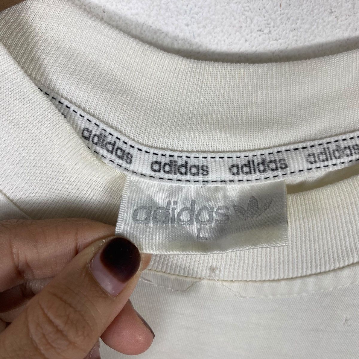 Adidas × Vintage Vintage 90’ ADIDAS ORIGINALS TREFOIL Logo Double Sided Tee Size US L / EU 52-54 / 3 - 6 Thumbnail