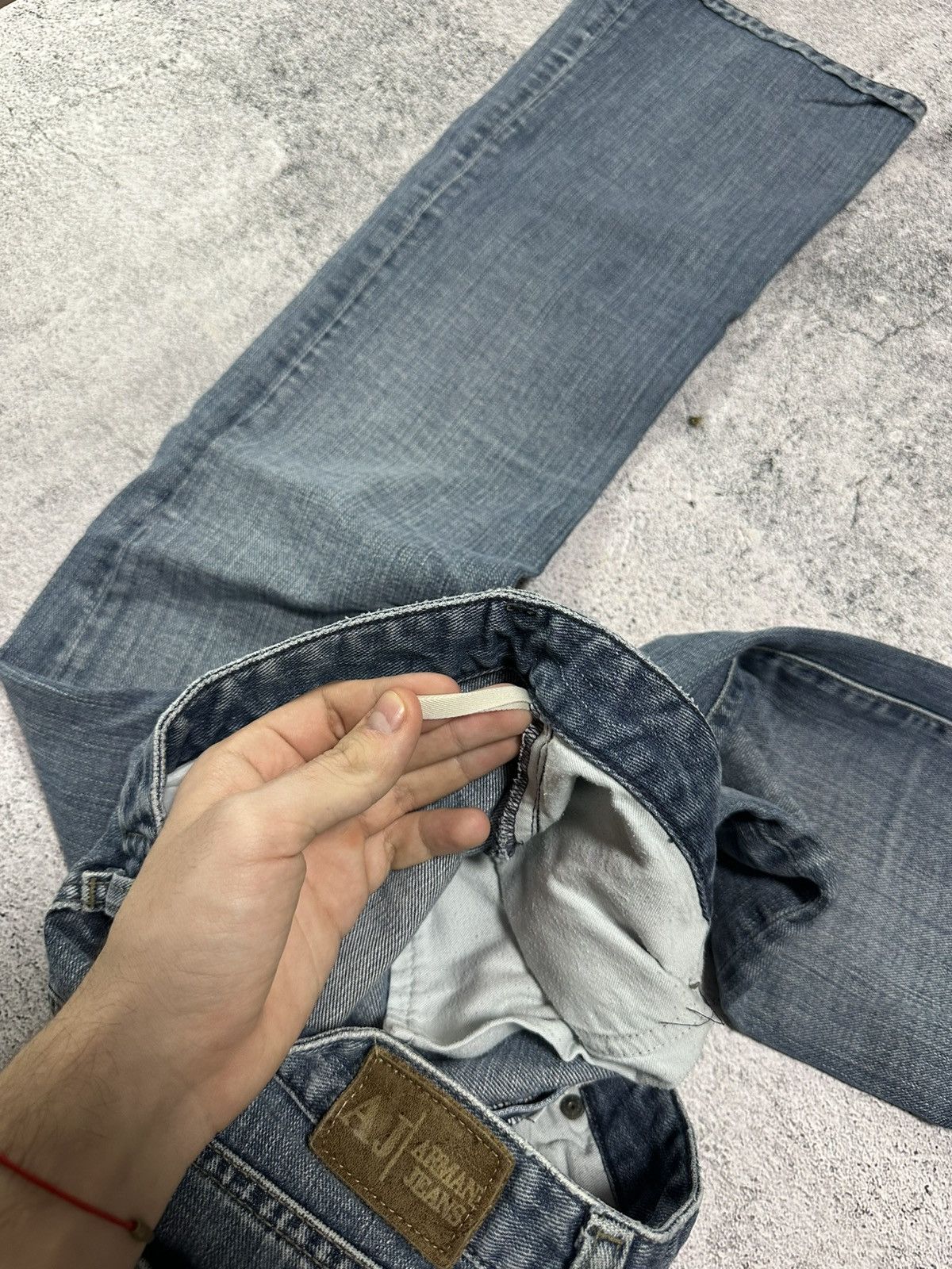 Giorgio Armani Vintage Emporio Armani Flared Jeans Y2K Indigo Metal Logo Size US 29 - 17 Thumbnail