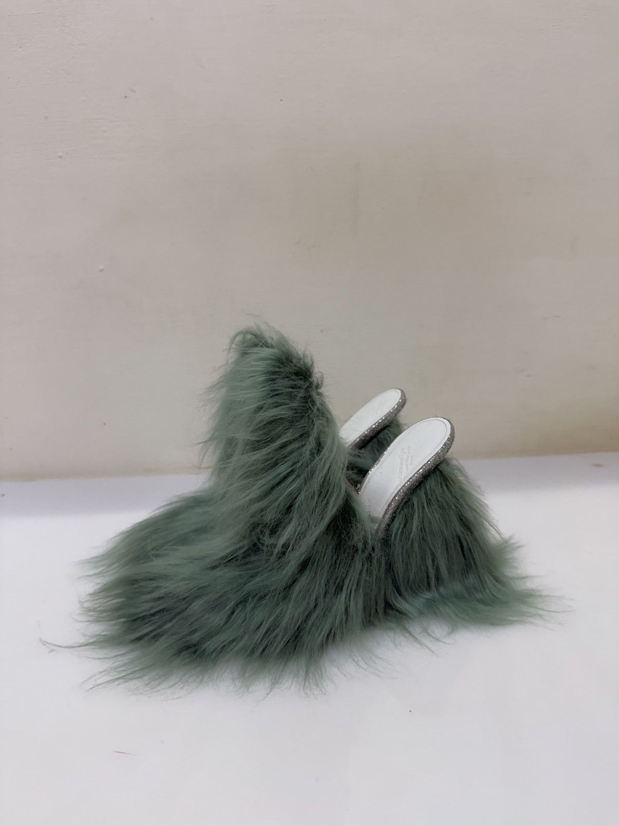 Maison Margiela MAISON MARGIELA Pre-owned Green Faux Fur Mules & Clogs Size US 6 / IT 36 - 1 Thumbnail