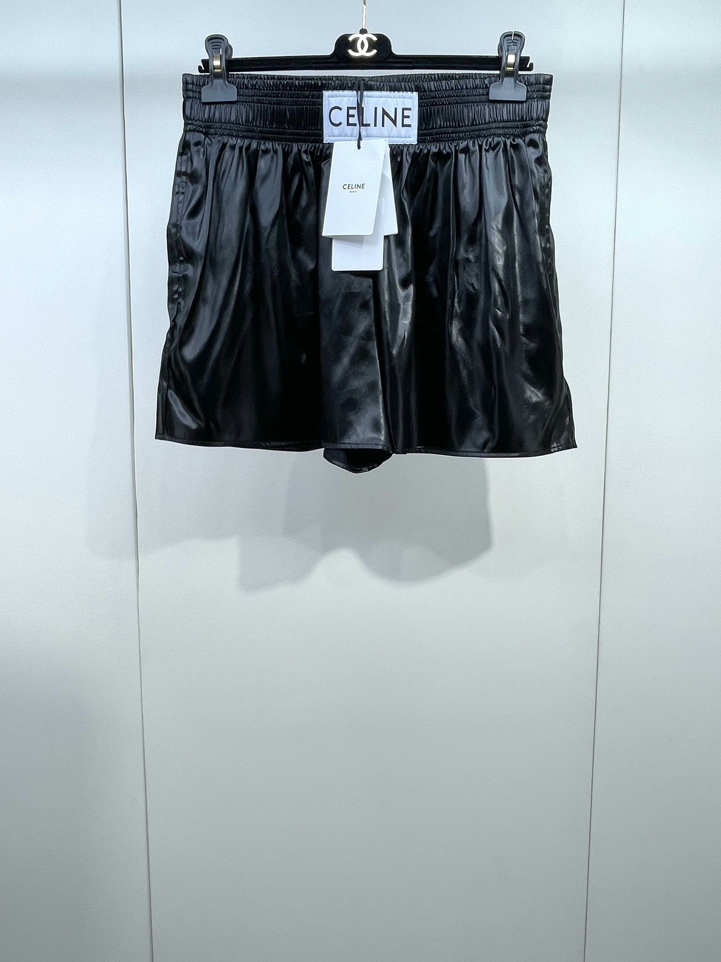 Celine Celine Black Satin Shorts Size 38" / US 16 / IT 52 - 1 Thumbnail