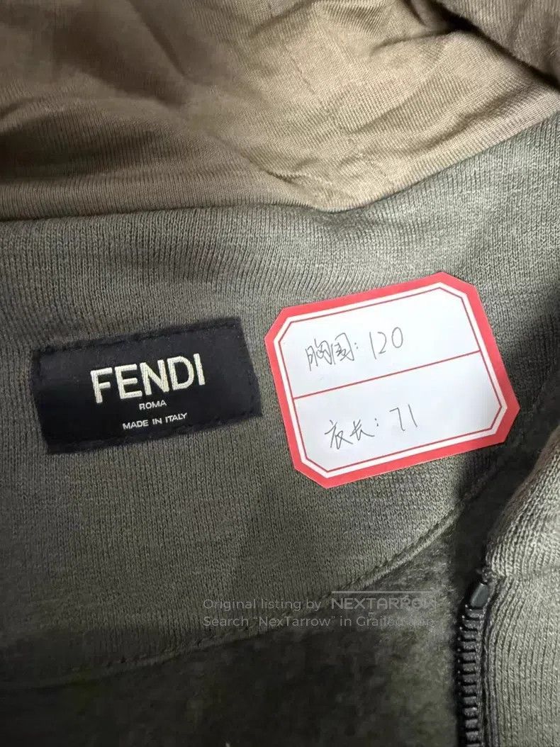 Fendi Fendi Light Grey Green Monster Zip Hoodie Size US L / EU 52-54 / 3 - 3 Thumbnail