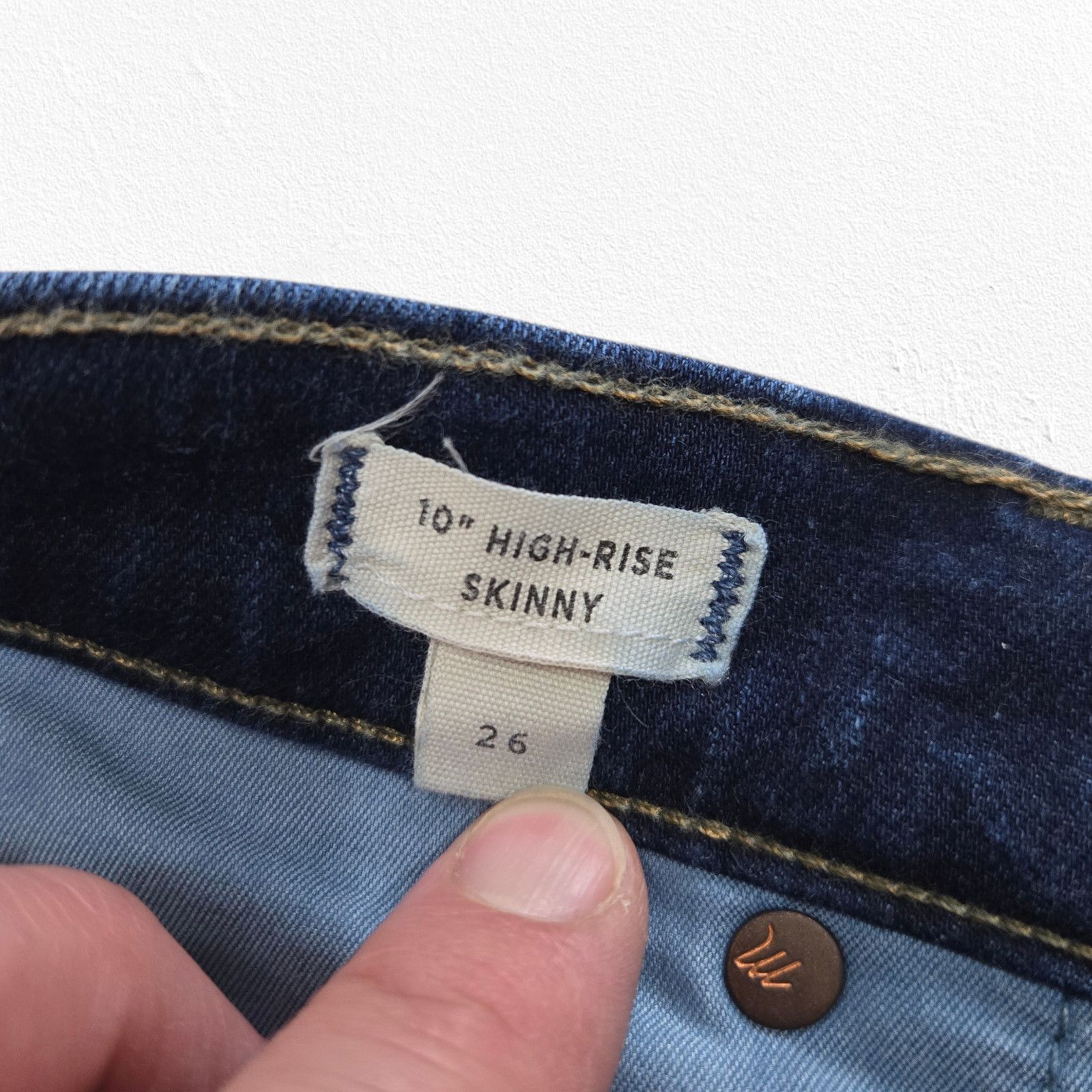 Madewell Madewell 10 High Rise Skinny Jeans Size 26 Dark Wash Size 26" / US 2 / IT 38 - 5 Thumbnail