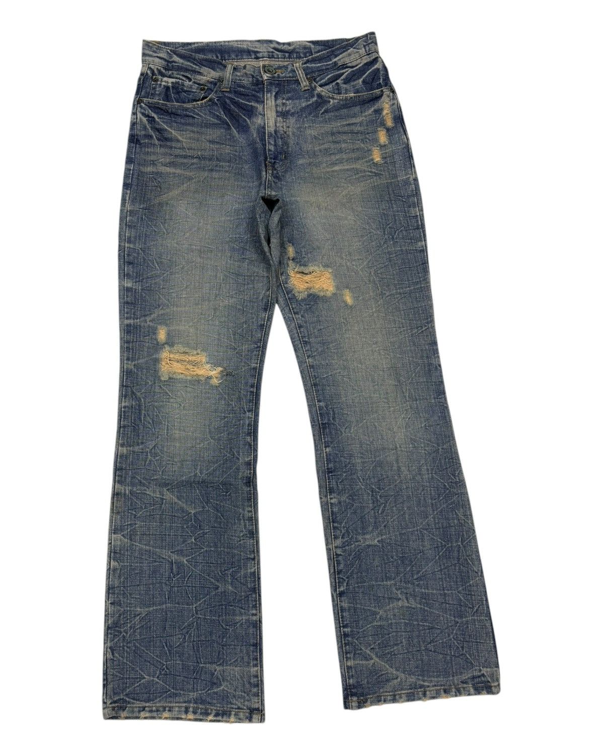 Hysteric Glamour × Japanese Brand × Vintage VINTAGE FLARED JEANS DISTRESS RIPPED JEANS Size US 32 / EU 48 - 8 Thumbnail