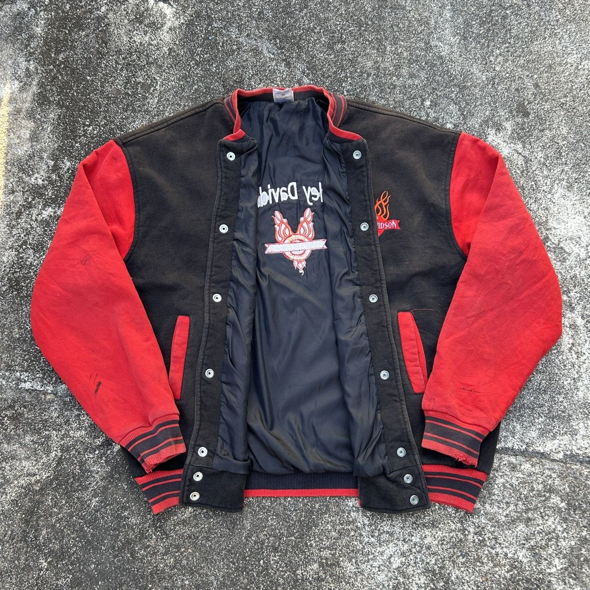 Harley Davidson Vintage Harley-Davidson Varsity Jacket 🔥 Size US XL / EU 56 / 4 - 3 Thumbnail