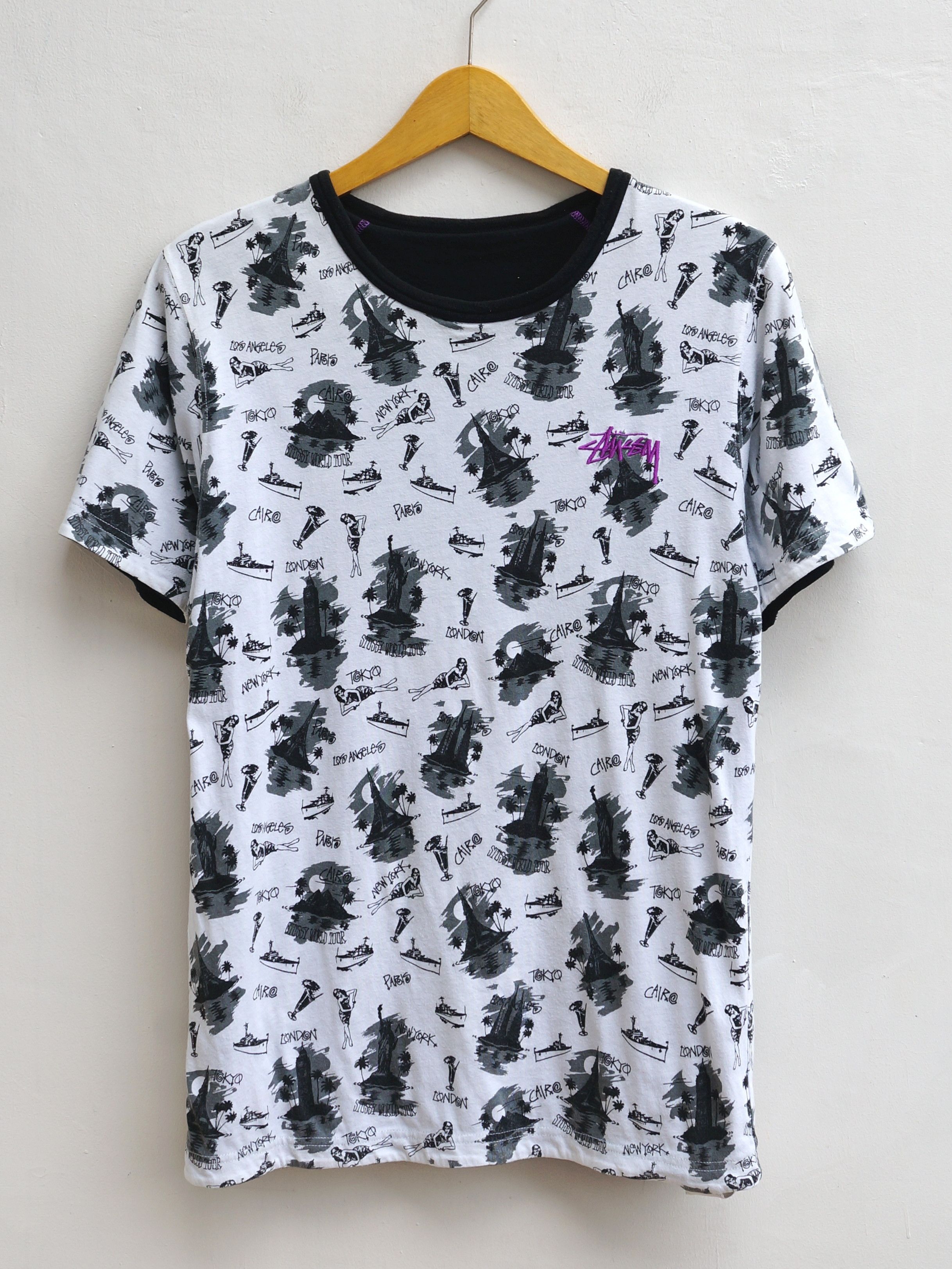 image of Stussy Reversible Tee in Black, Men's (Size XS)