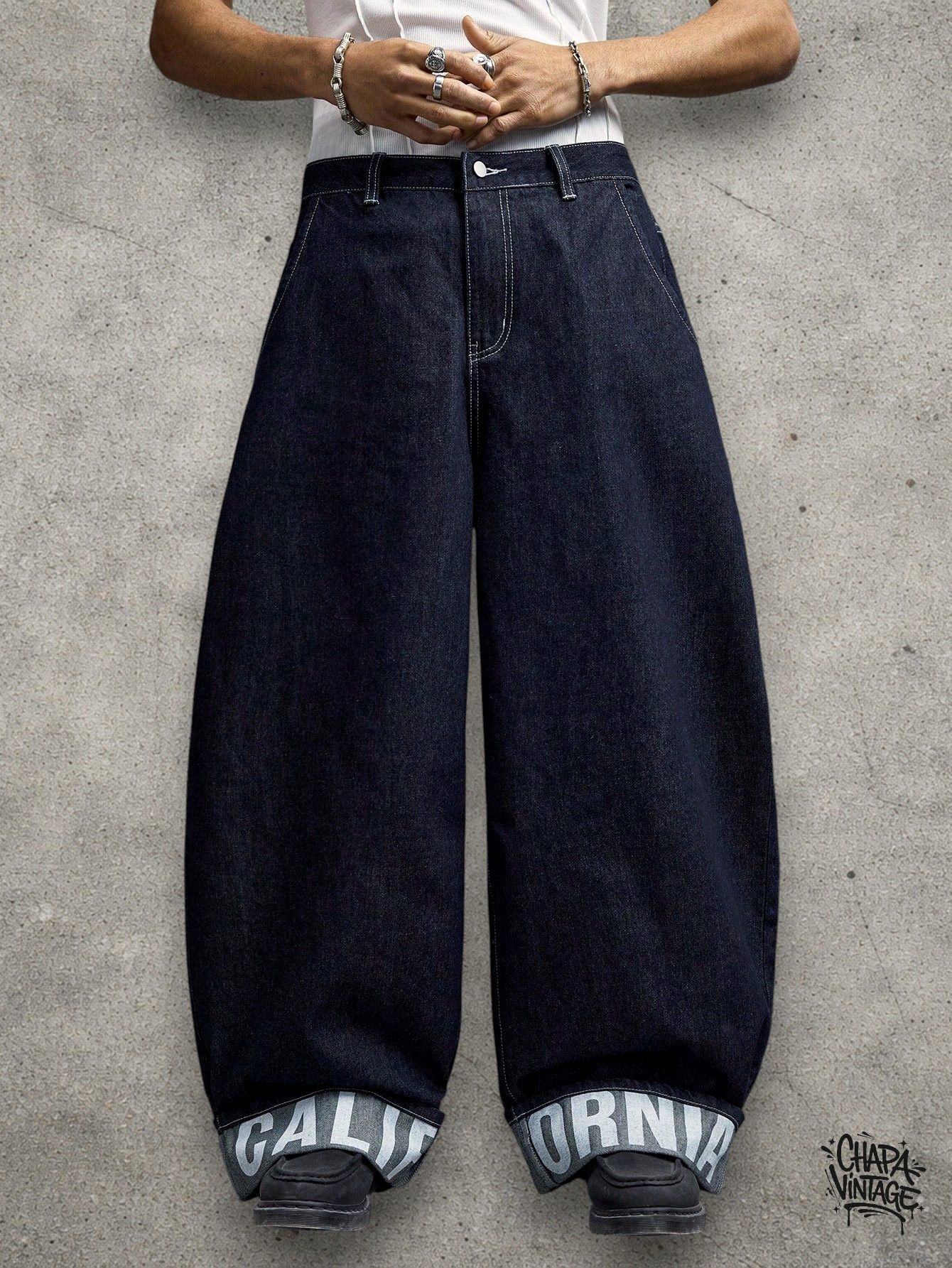 Vintage Baggy dark blue jeans Size US 32 / EU 48 - 1 Thumbnail