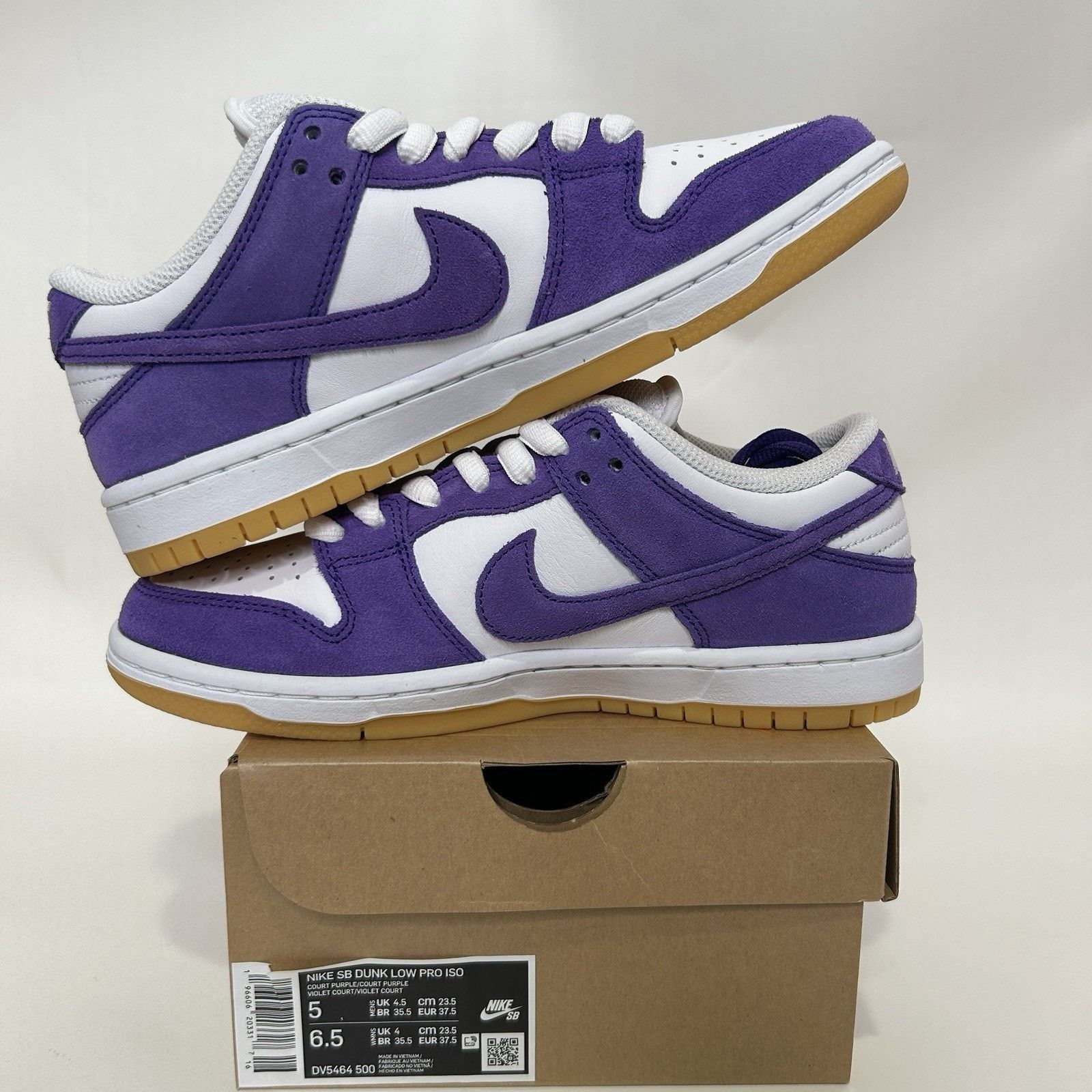 Nike Nike SB Dunk Low Pro ISO Orange Label “Court Purple Gum” Size US 6.5 / IT 36.5 - 3 Thumbnail