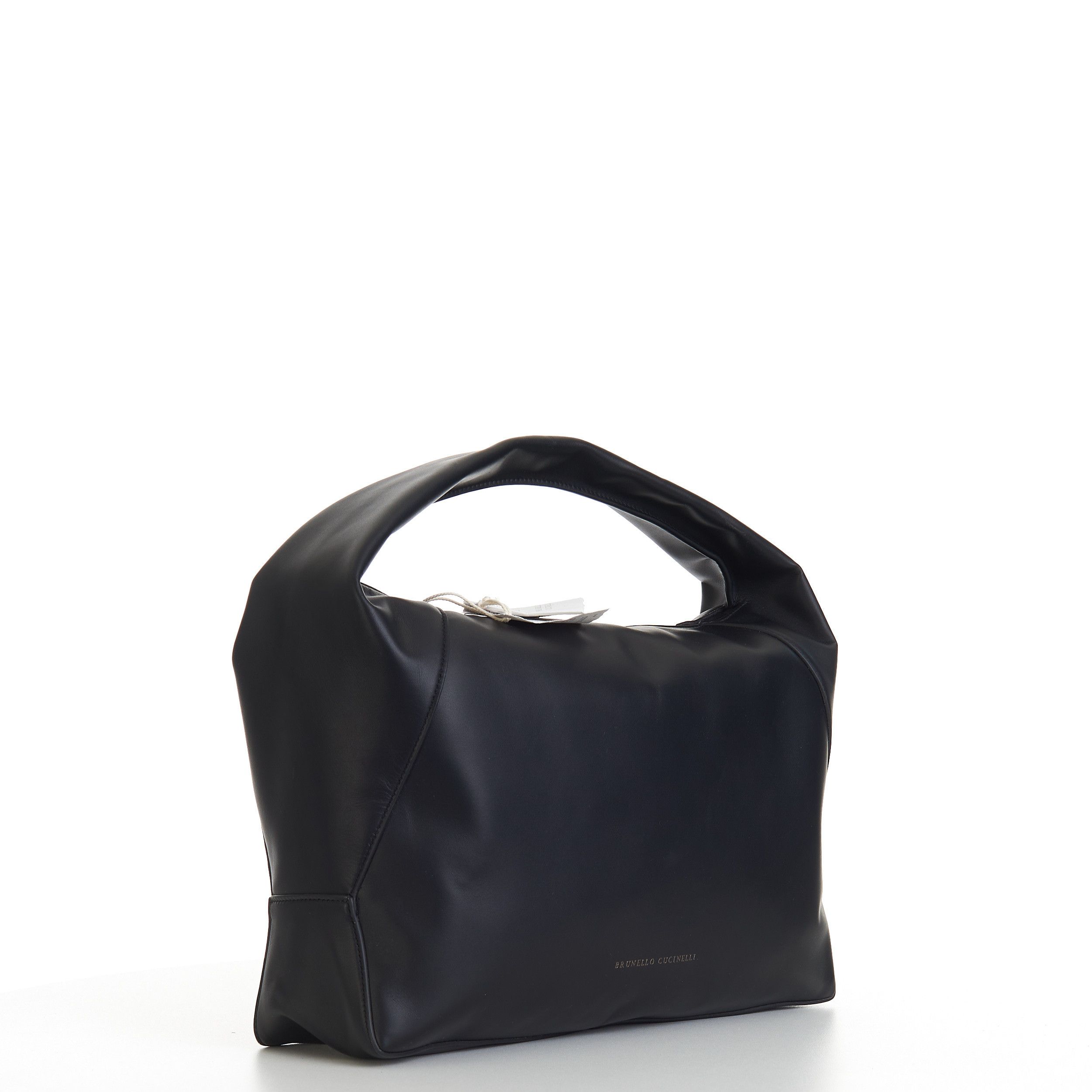 Brunello Cucinelli Hobo Bag In Black Calfskin Leather Size ONE SIZE - 8 Thumbnail