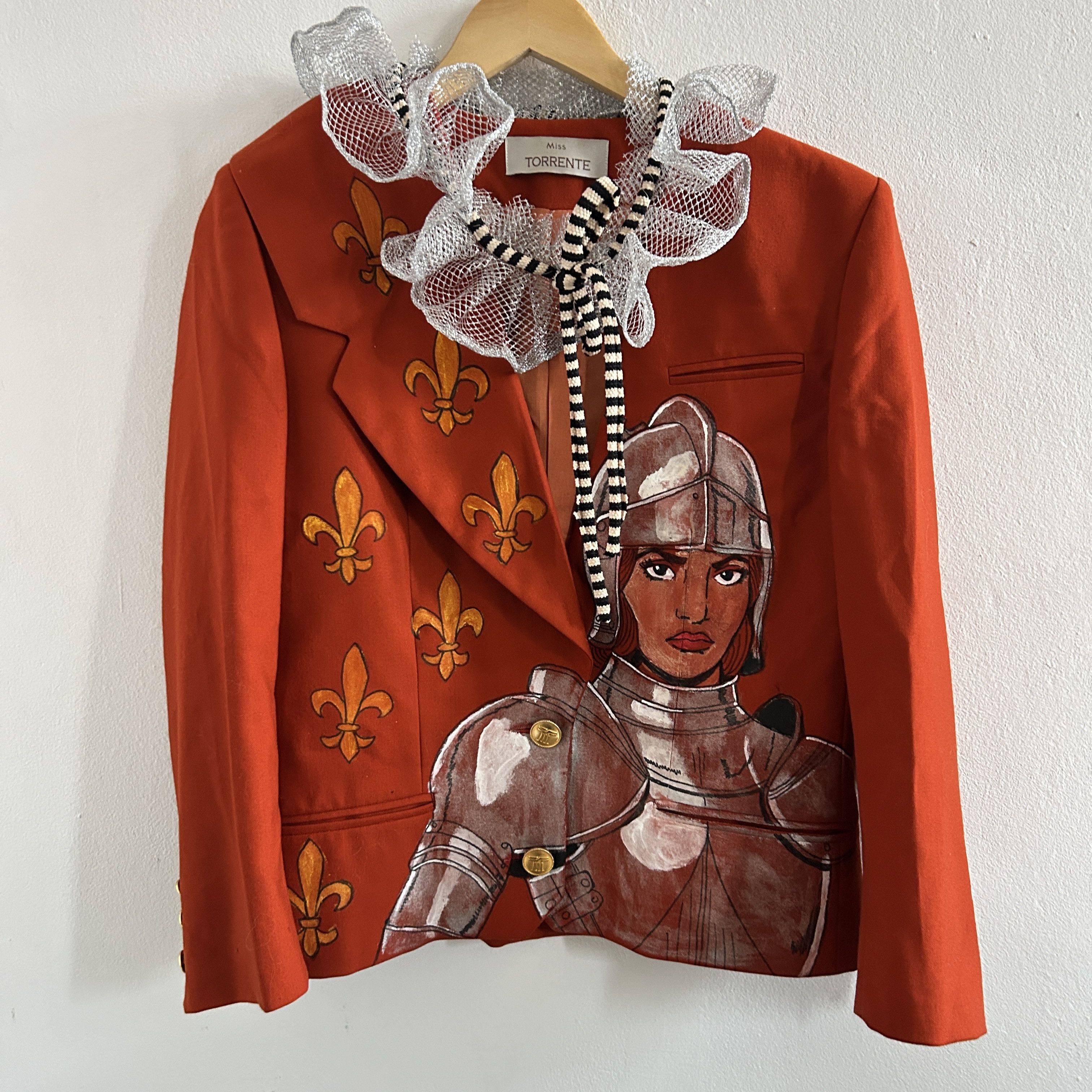 Custommade Hand Painted Joan of Arc Wool Blazer Size M / US 6-8 / IT 42-44 - 10 Thumbnail