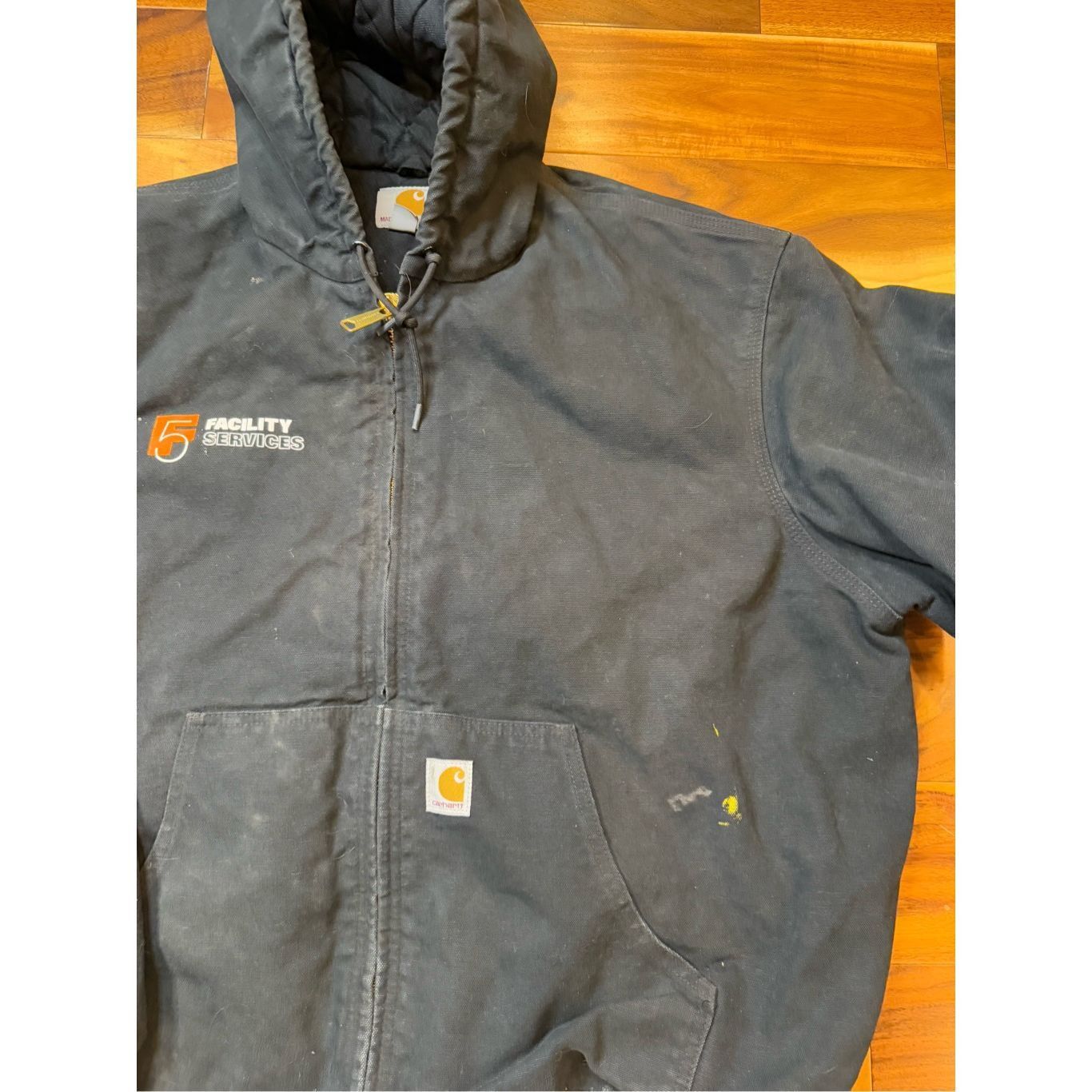 Carhartt Size XXL - Carhartt J140 BLK Black USA Made Full Zip Hooded Jacket Embroidered Size US XXL / EU 58 / 5 - 4 Thumbnail