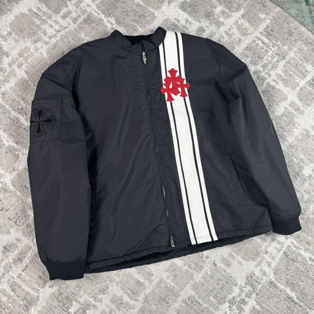 Chrome Hearts Cobra racing jacket triple cross zip up | Grailed