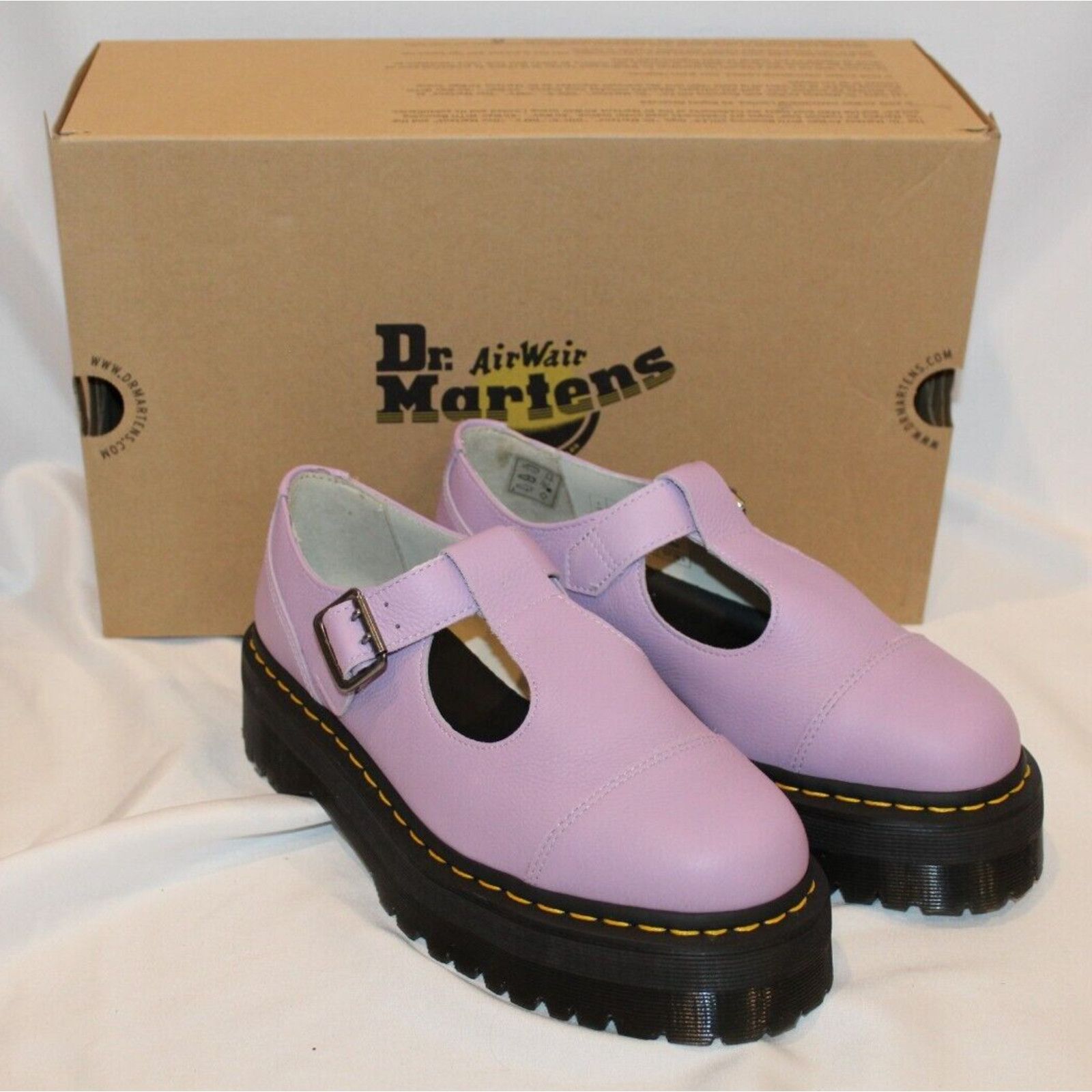 Dr. Martens NIB DR. MARTENS WOMEN'S BETHAN LEATHER LOAFER SANDALS LILAC Size US 11 / IT 41 - 2 Thumbnail