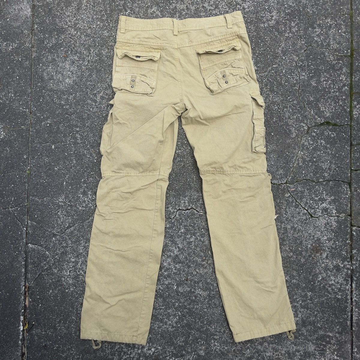 image of Vintage Junye Jeans Cargo Multipocket Tactical Pants in Faded Olive, Men's (Size 36)