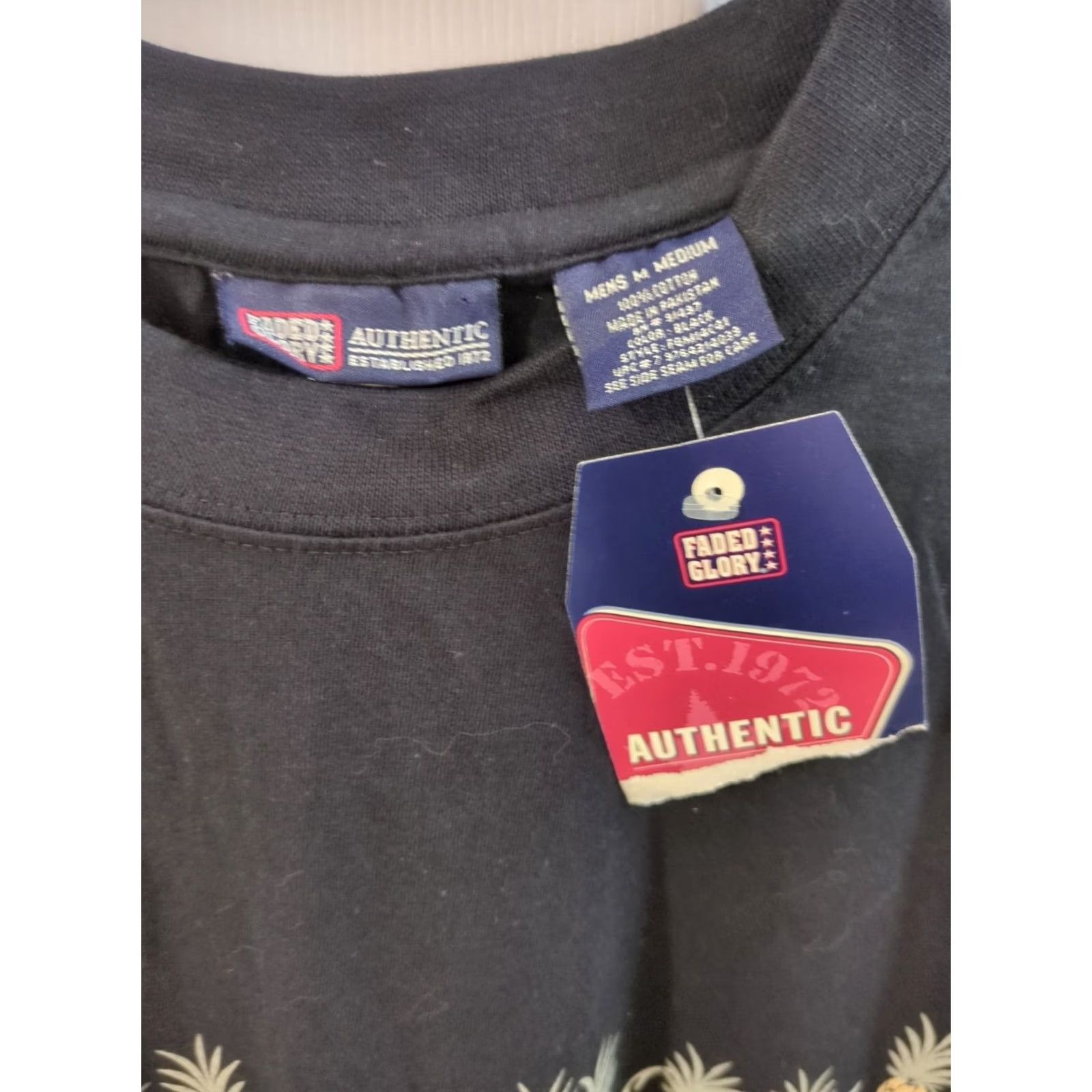 Faded Glory VINTAGE Faded Glory Pineapple T-Shirt Mens Crewneck Short Sleeve Regular Black Cotton Double-Sided 90s Tropical Fruit Size US M / EU 48-50 / 2 - 3 Thumbnail