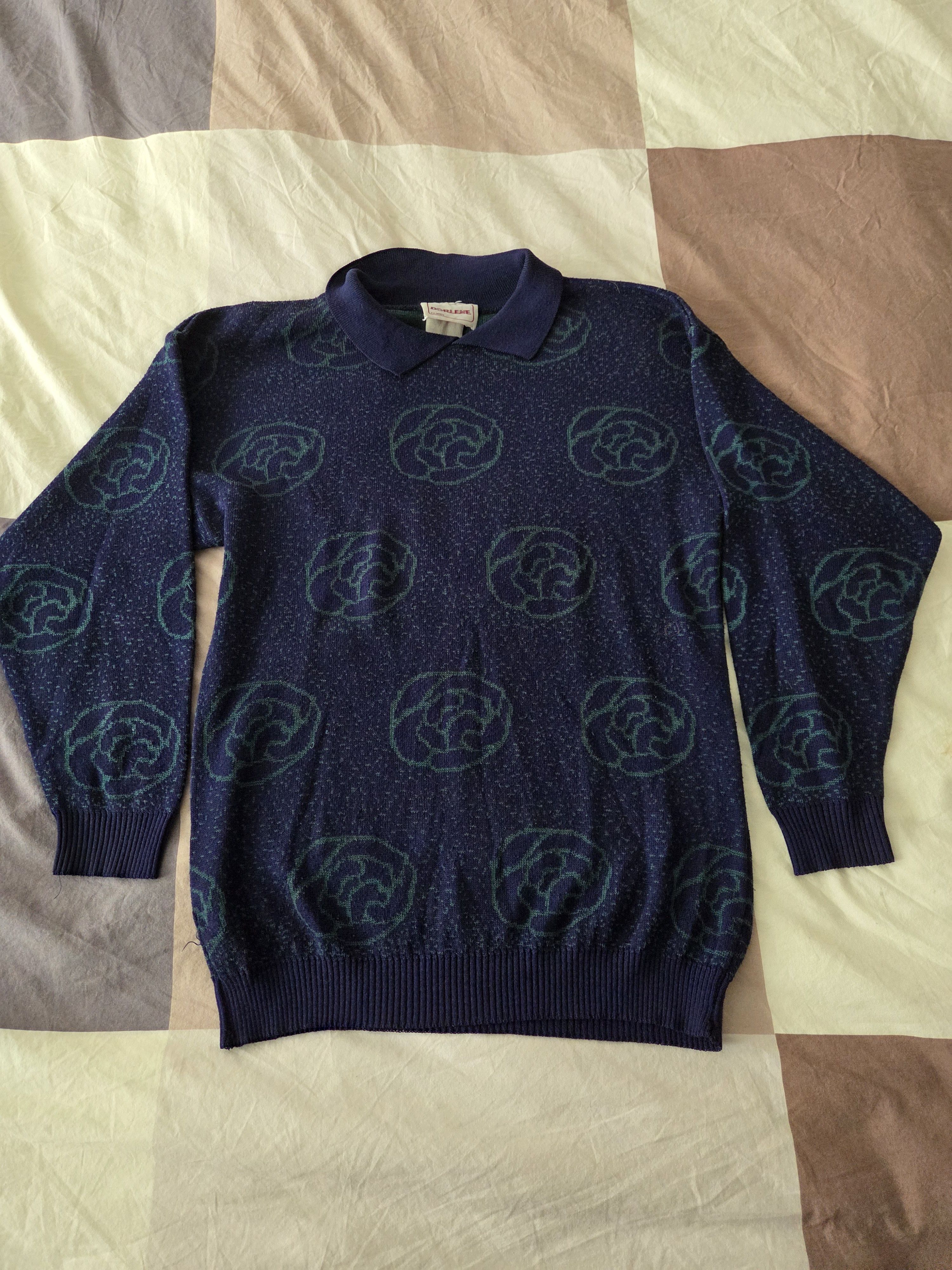 Vintage Vintage rose knit polo Size US M / EU 48-50 / 2 - 1 Thumbnail