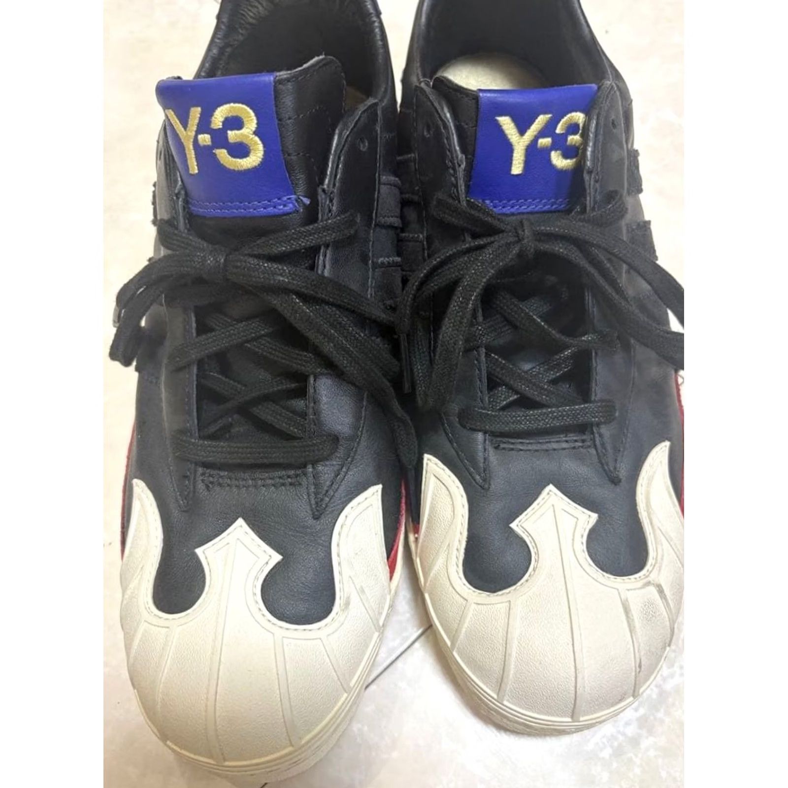 Y-3 Y-3 Sneakers Men 9.5US Black/White/Red/Blue Sneaker JPN Collaboration Yohji Yama Size US 10 / EU 43 - 2 Thumbnail