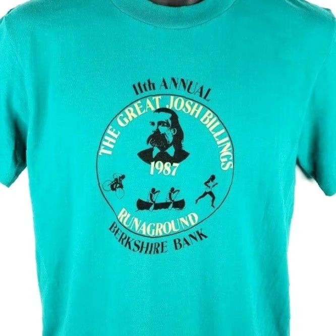 Vintage VINTAGE Josh Billings RunAground Triathlon T Shirt Mens Size Medium Blue 80s USA Size US M / EU 48-50 / 2 - 2 Thumbnail