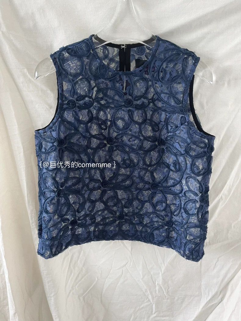 Comme Des Garcons Navy blue dark blue lace hollowed-out fl