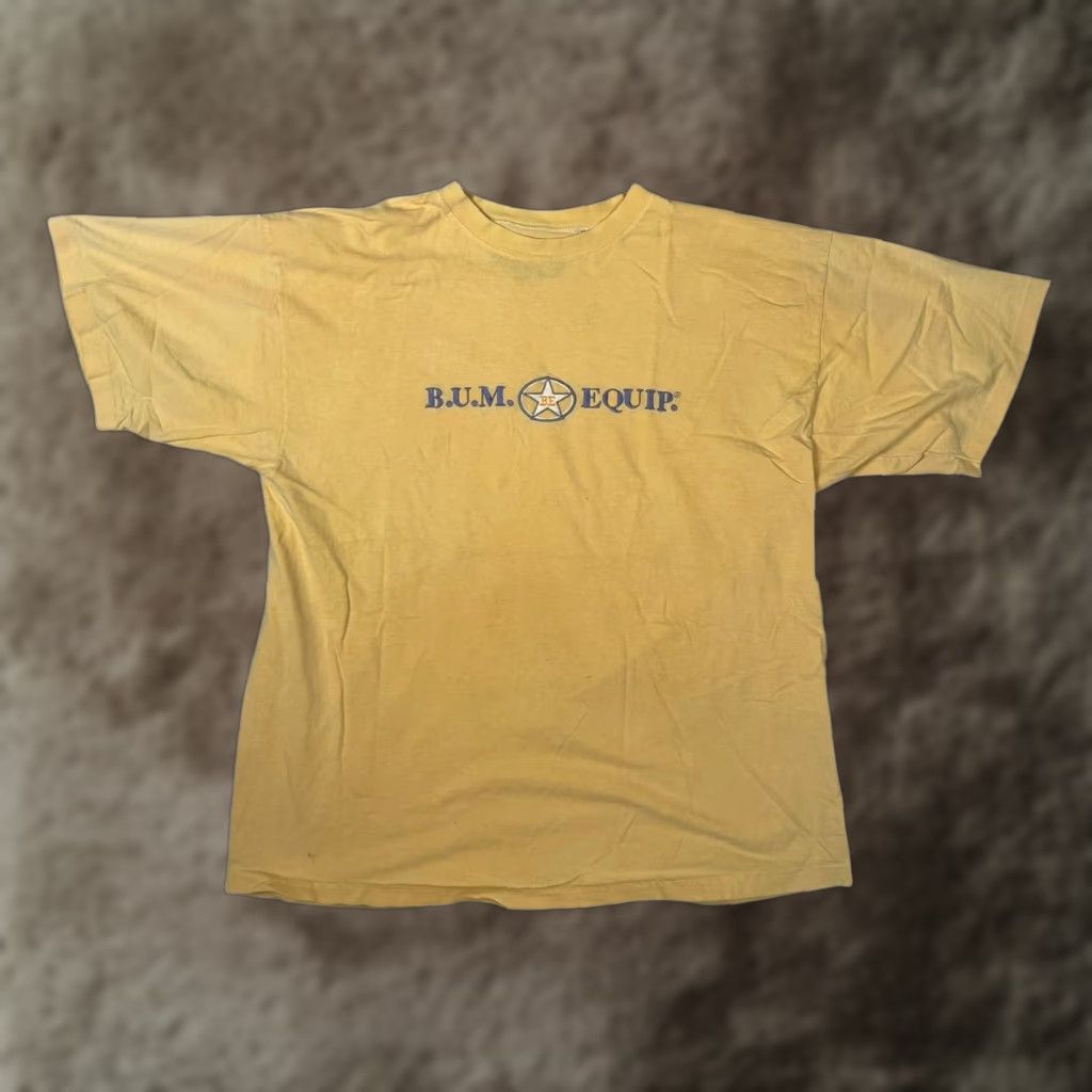 Vintage VINTAGE B.U.M. Equipment T-Shirt Mens Large Yellow Embroidered Logo 90s Size US L / EU 52-54 / 3 - 1 Thumbnail