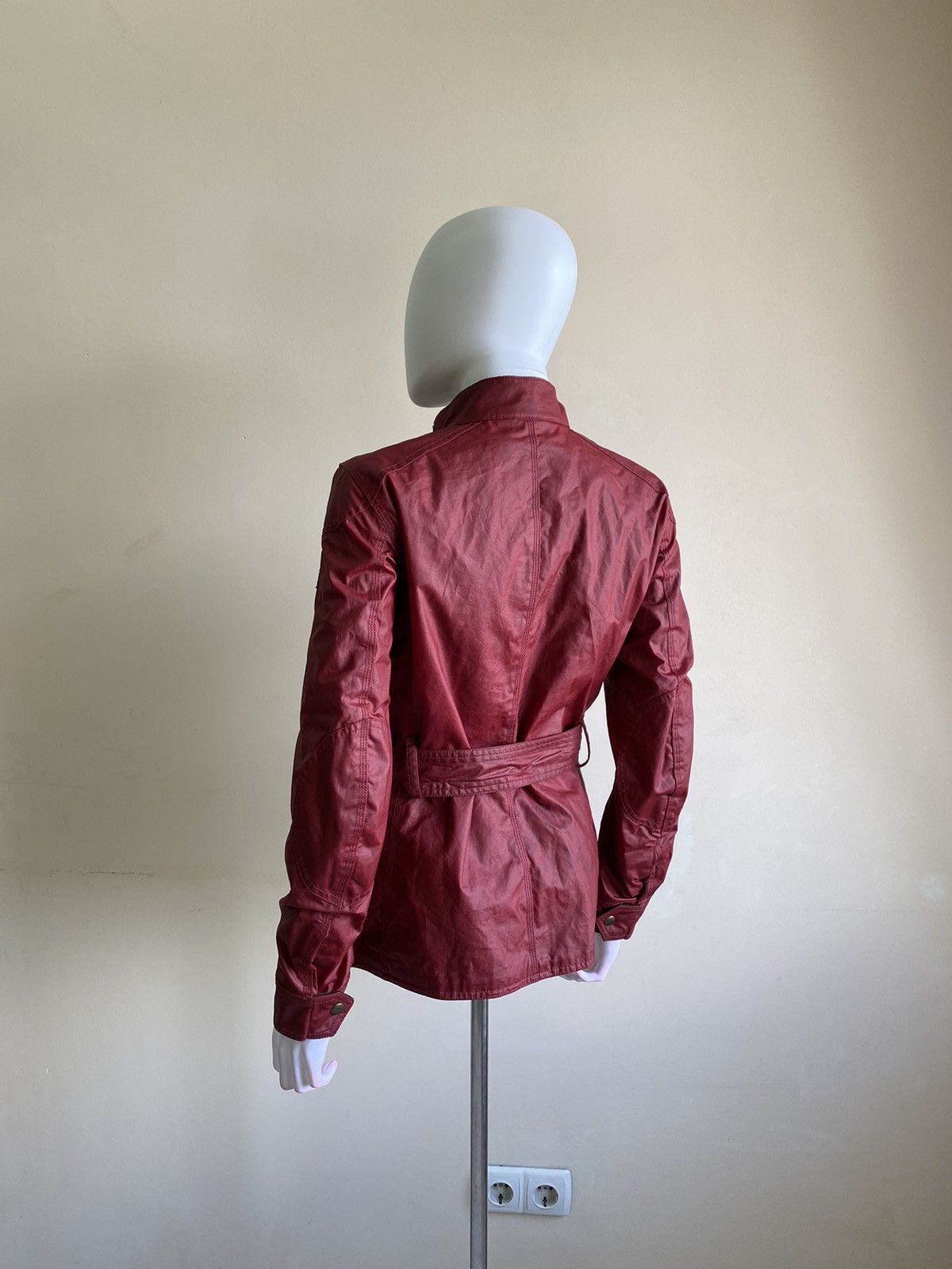 Belstaff Belstaff Womens Red Waxed Roadmaster Belted Jacket Size 40 Size S / US 4 / IT 40 - 11 Thumbnail