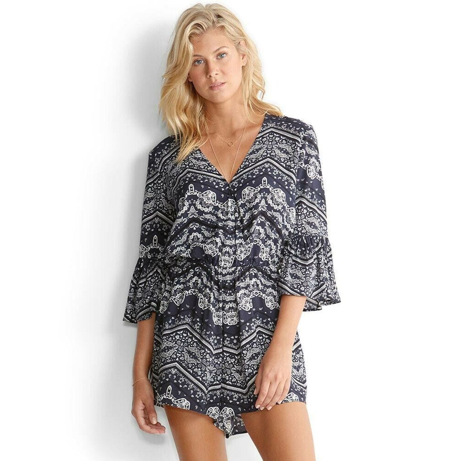 Anthropologie New Anthropologie Seafolly Bandana Bodysuit, La Belle Romper Size 28" / US 6 / IT 42 - 2 Thumbnail
