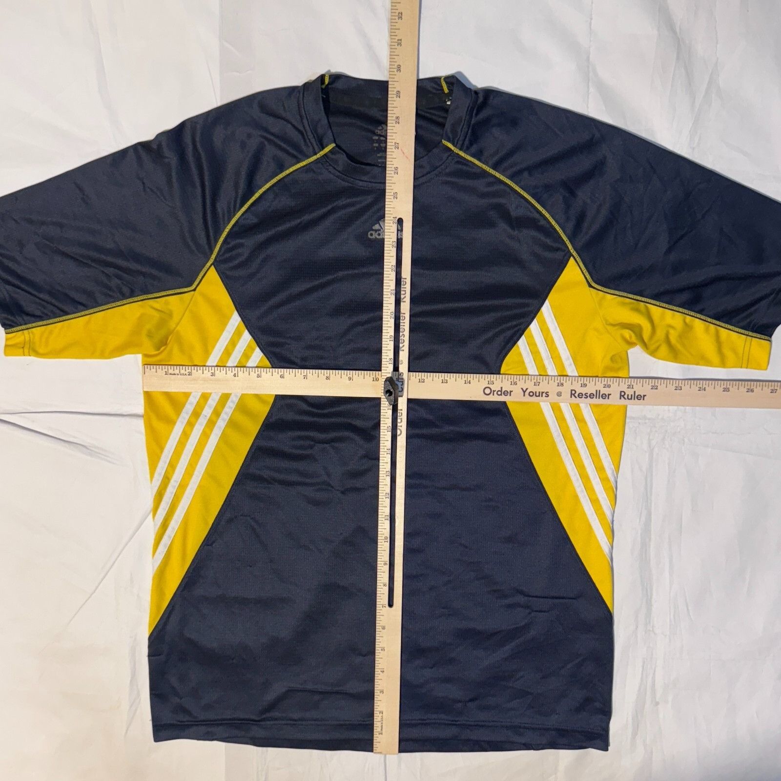 Adidas Adidas Y2K Soccer Training Athletic Tshirt - L NavyBlue/ Yel Size US L / EU 52-54 / 3 - 3 Thumbnail
