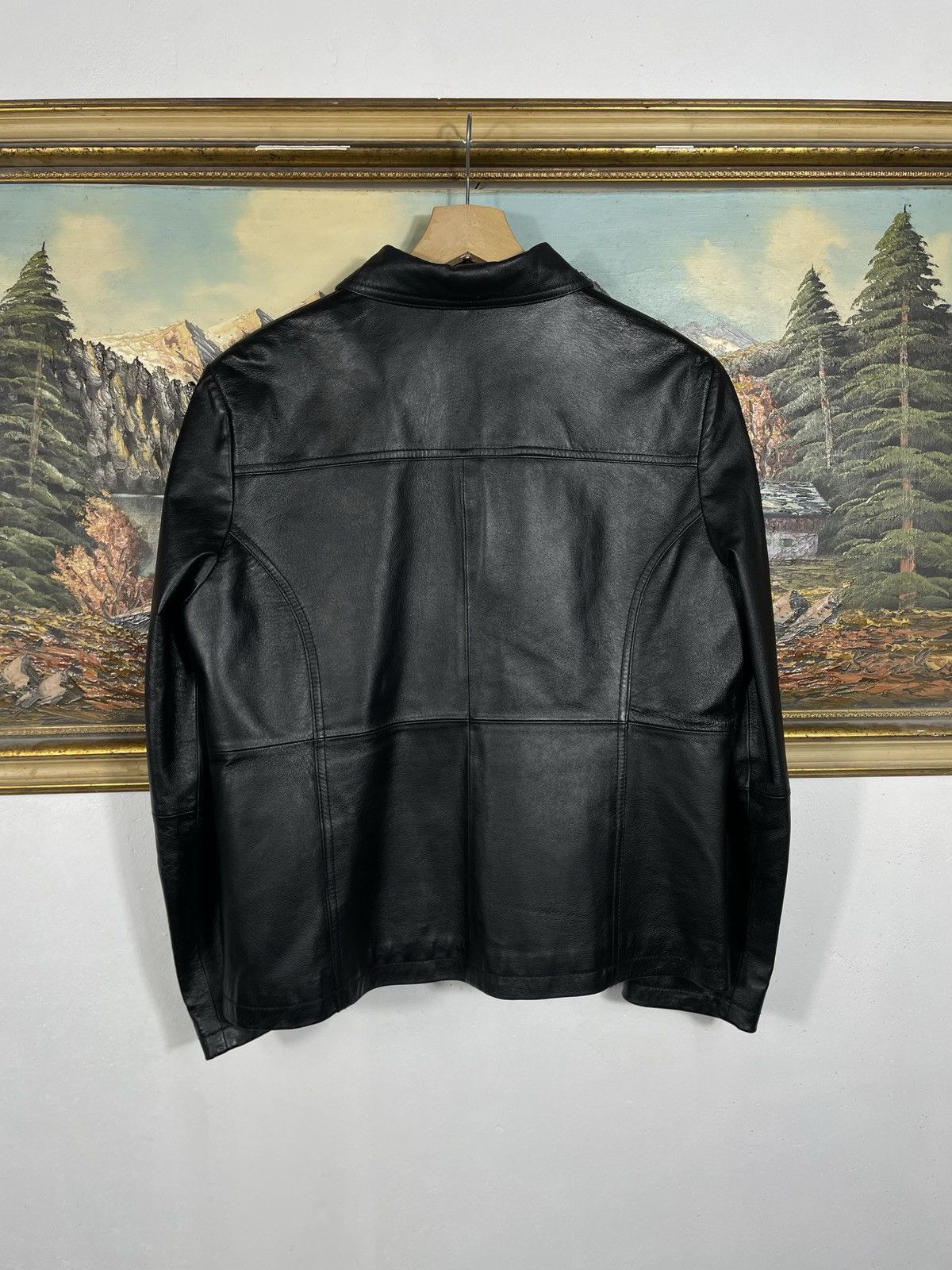Vintage Vintage Y2k Black Real Leather Zip Bomber Jacket Avant Garde Size US M / EU 48-50 / 2 - 5 Thumbnail