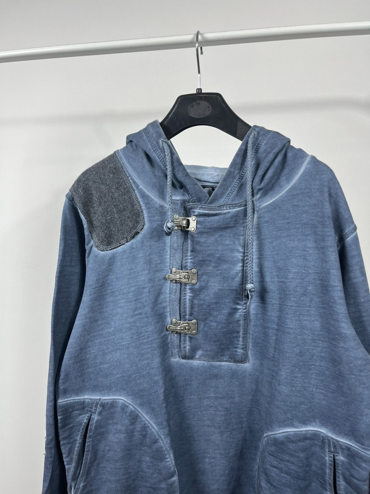 Desigual Desigual blue washed hoodie with metal buckles size M men Size US M / EU 48-50 / 2 - 3 Thumbnail