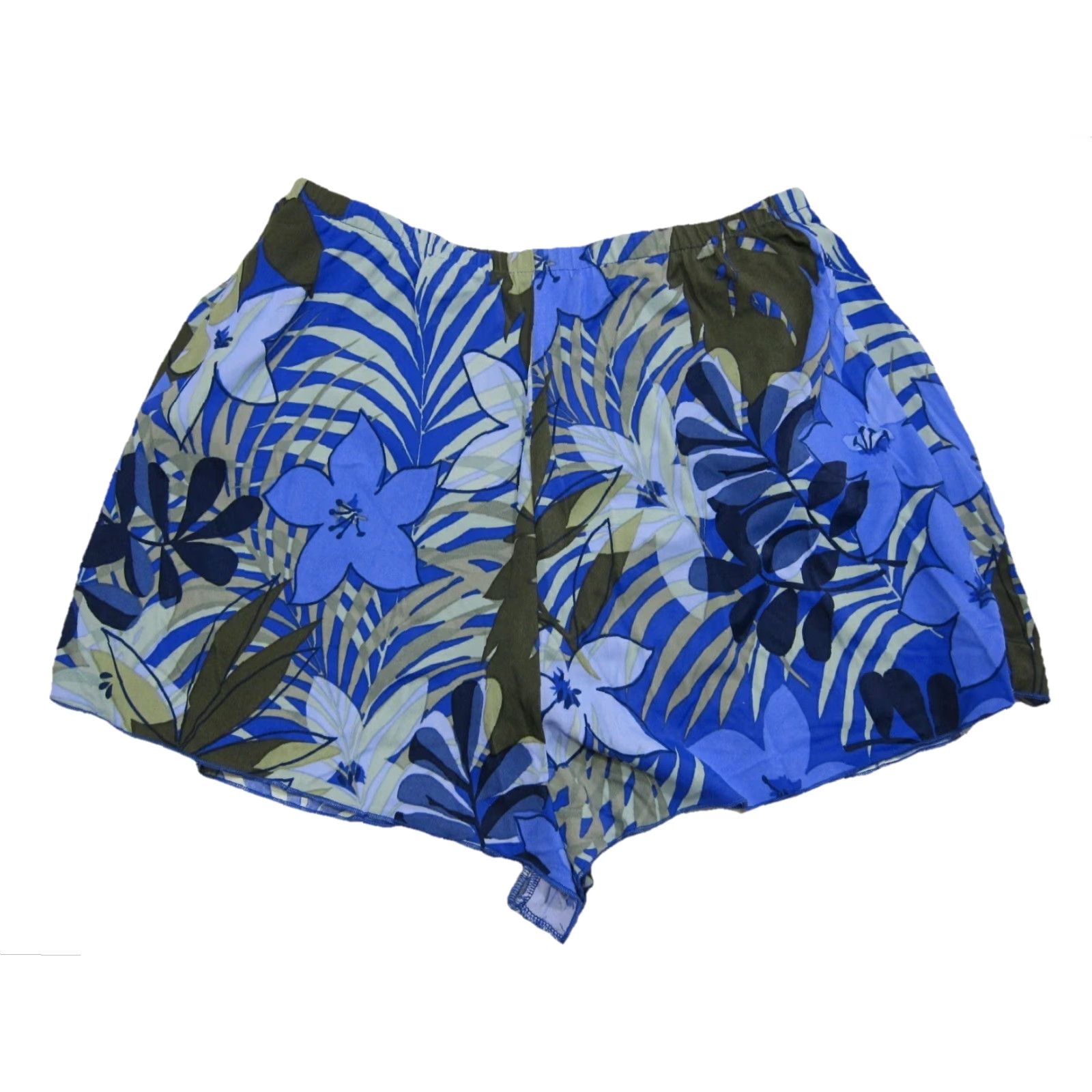 Jantzen VINTAGE Jantzen Classics Blue Green Hawaiian Floral Stretch Flowy Lined Short L Size 28" / US 6 / IT 42 - 6 Thumbnail