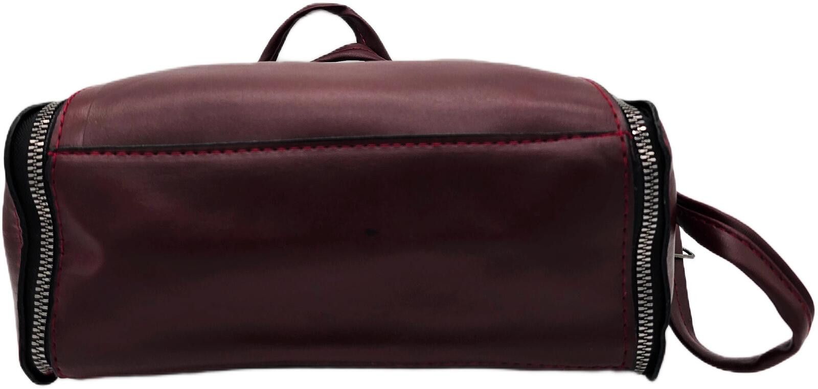 The Unbranded Brand Elegant Burgundy Faux Leather Handbag with Detachable Strap Size ONE SIZE - 7 Thumbnail
