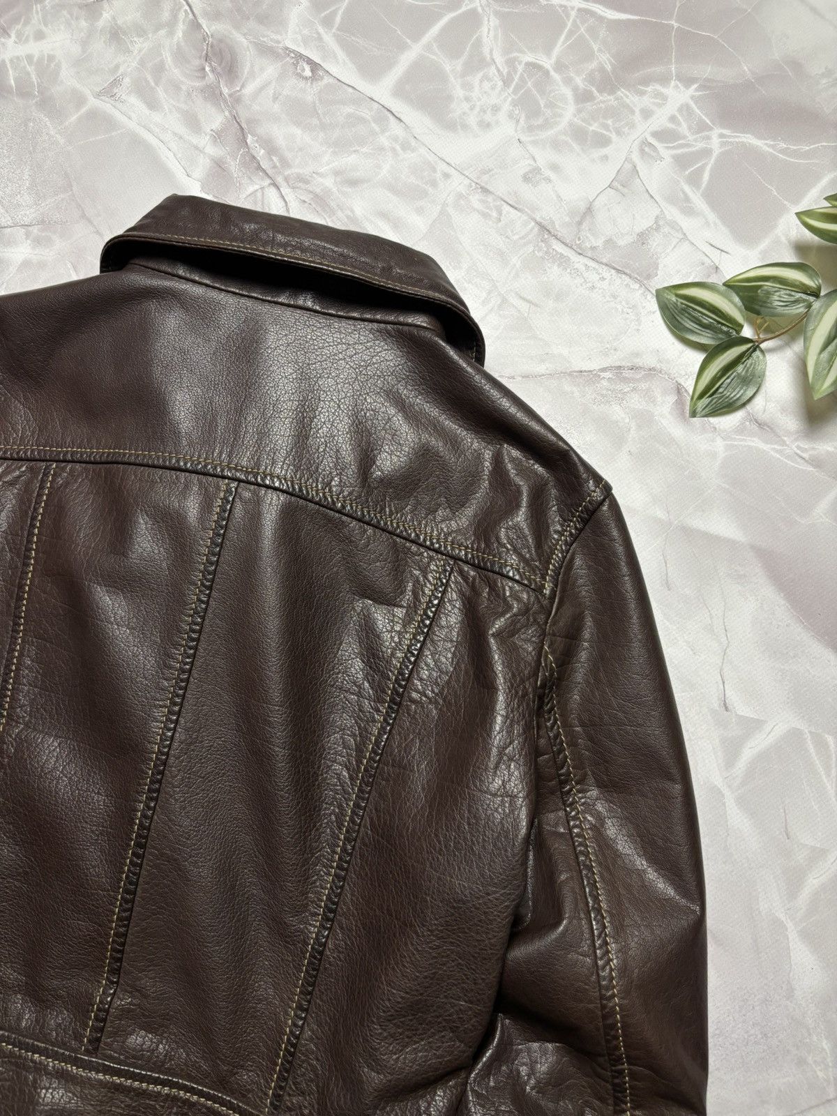 Gypsy Gipsy by Mauritius Leather Jacket Brown Biker Moto Utility Size M / US 6-8 / IT 42-44 - 9 Thumbnail