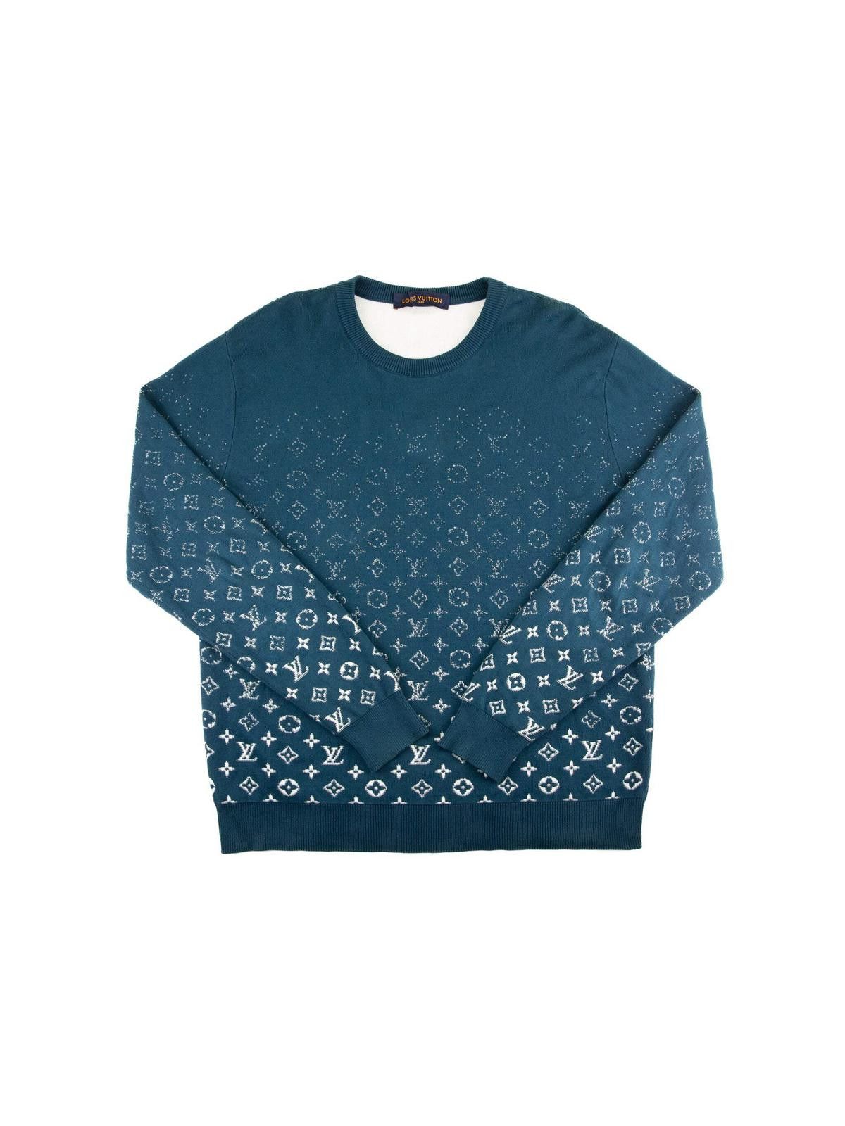 Louis Vuitton Louis Vuitton Mens LVSE Monogram Degradé Crewneck Large Blue Size US L / EU 52-54 / 3 - 1 Thumbnail
